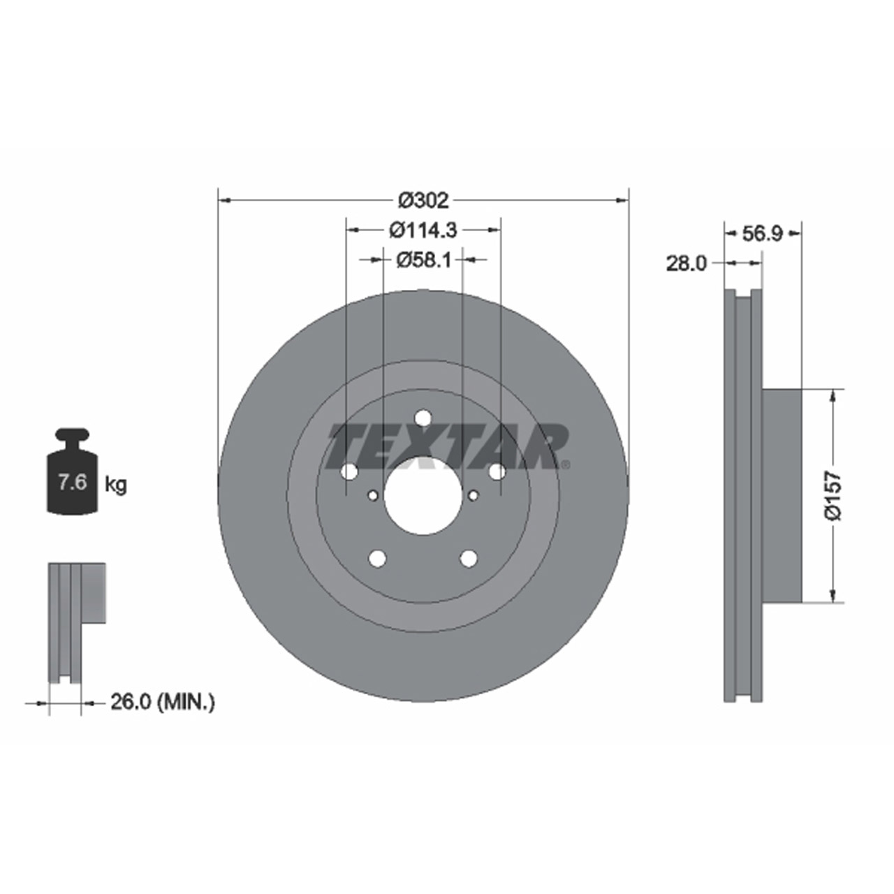 TEXTAR 92286203 Bremsscheiben Satz SUBARU Impreza (GFC GC) 2.0i SVX (CX) 3.3i vorne