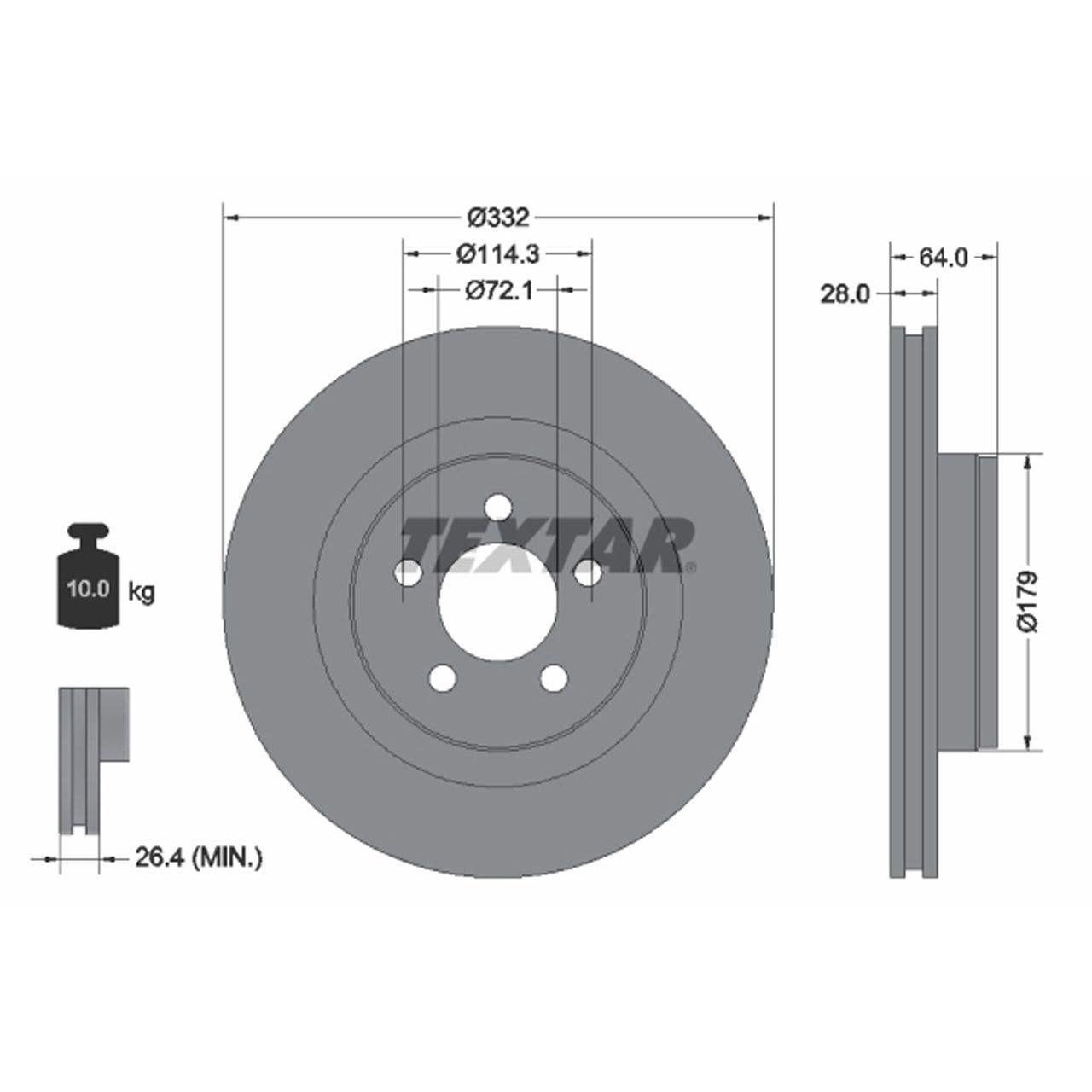 TEXTAR 92287303 Bremsscheiben Satz JEEP Cherokee (KK) BR6 DODGE Nitro vorne