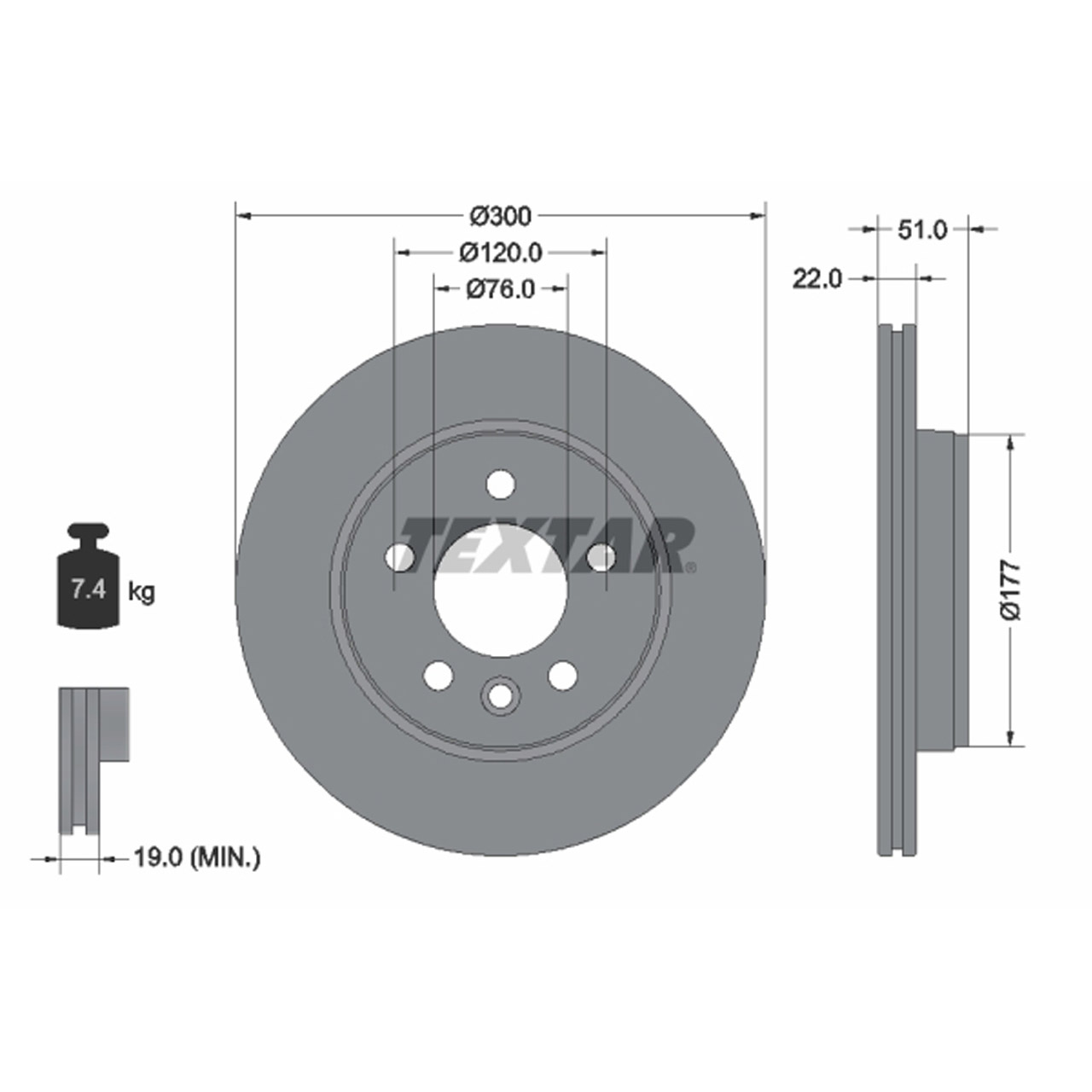 TEXTAR Bremsscheiben + Beläge + Sensor VW Crafter SX SY SZ Grand California PR-1LA hinten