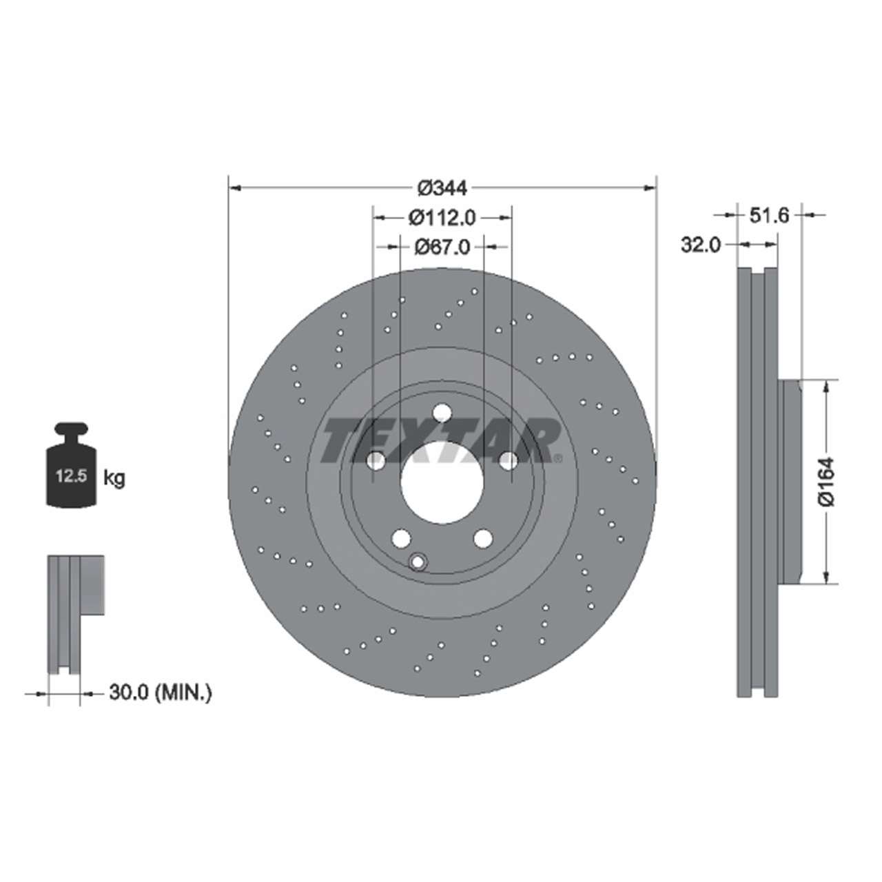 TEXTAR 92289905 Bremsscheiben Satz MERCEDES CLS C218 X218 mit Sportpaket vorne 2184210412