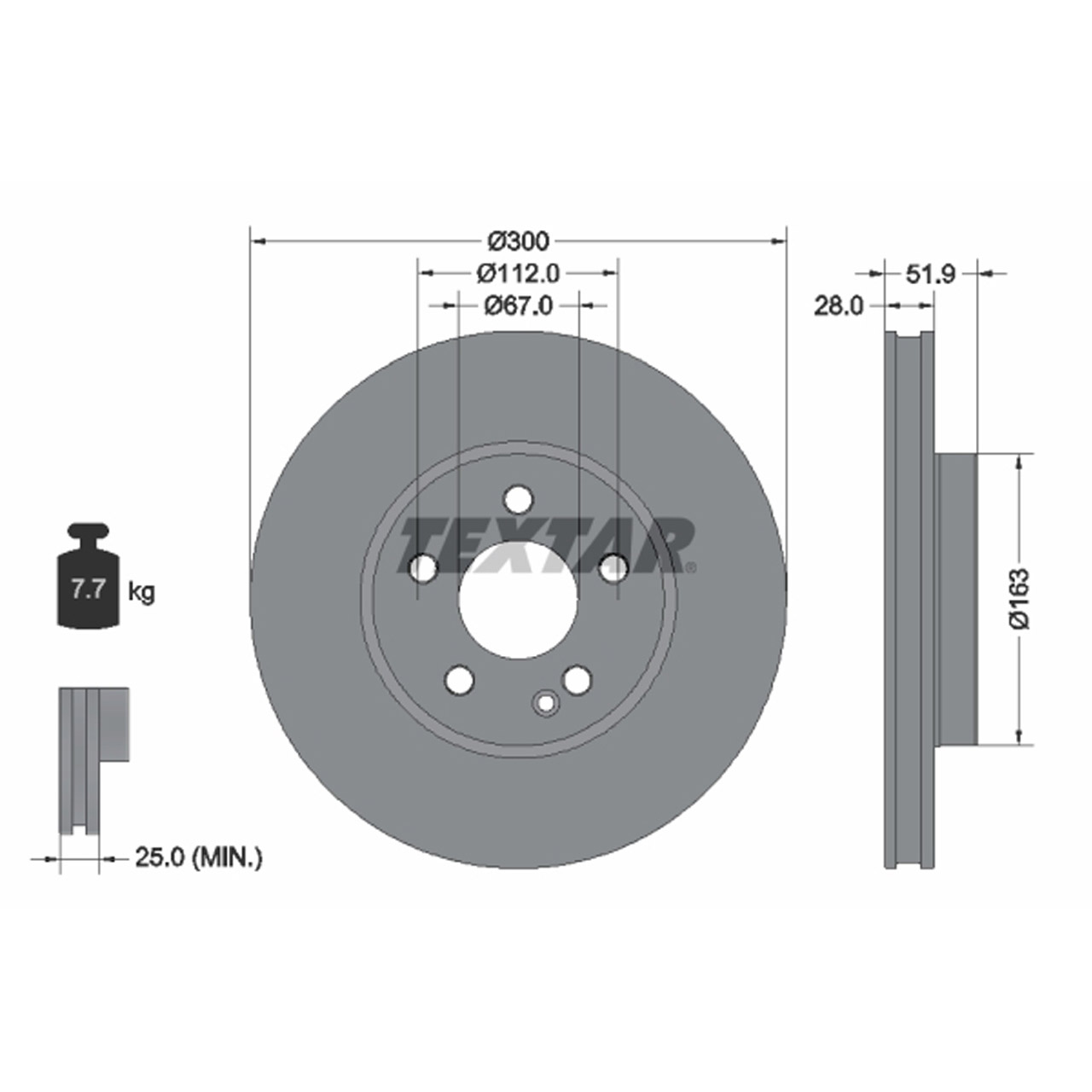 TEXTAR 92291803 Bremsscheiben Satz MERCEDES Marco Polo Vito W447 vorne 4474210312