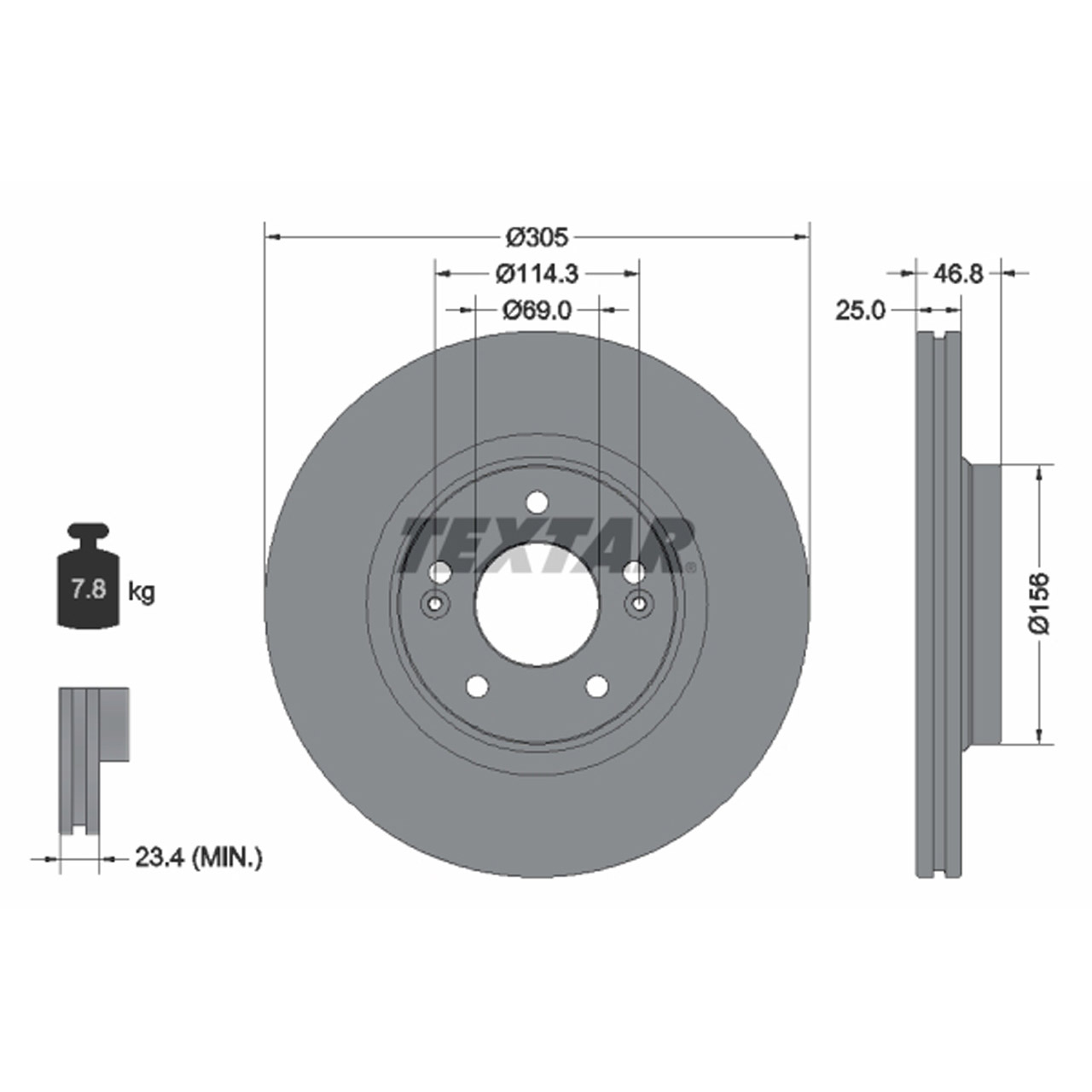 TEXTAR 92292205 Bremsscheiben Satz HYUNDAI Kona Tucson i30 PD KIA CeeD CD Sportage vorne