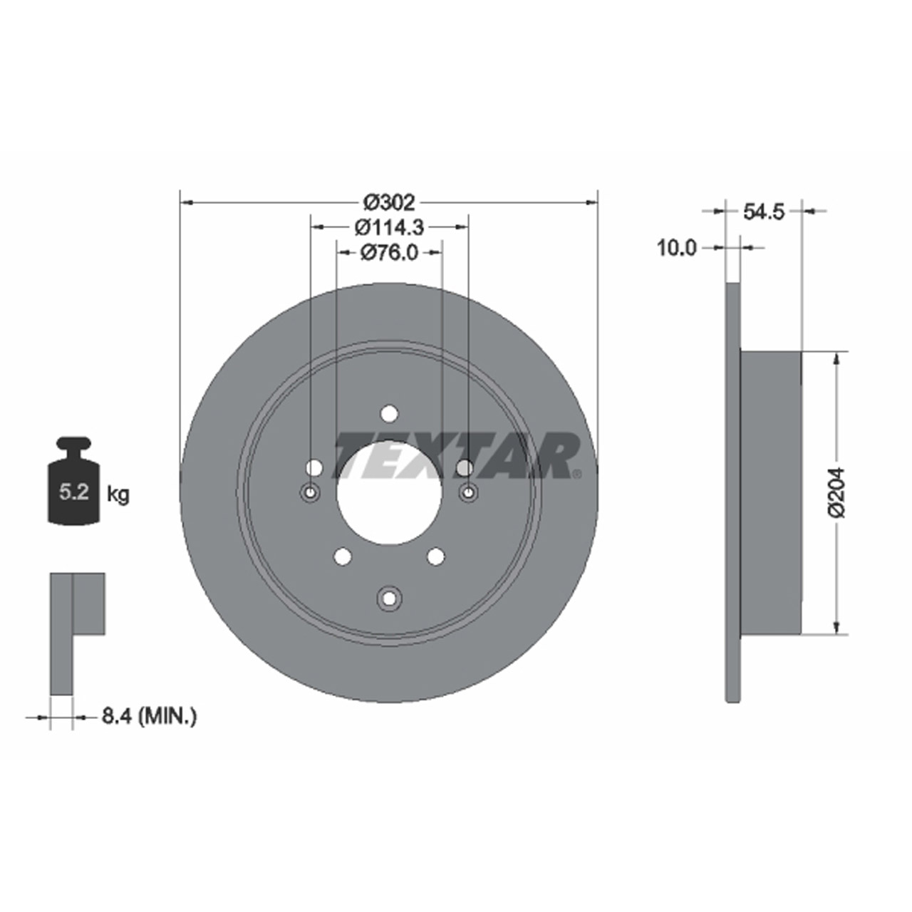 TEXTAR 92293303 Bremsscheiben Satz HYUNDAI Tucson (TL) KIA Sportage 4 (QL) hinten