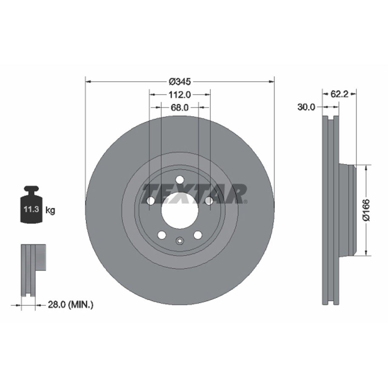 TEXTAR 92294305 Bremsscheiben Satz AUDI A6 Allroad (C7) 3.0 TFSI / TDI PR-1LJ vorne