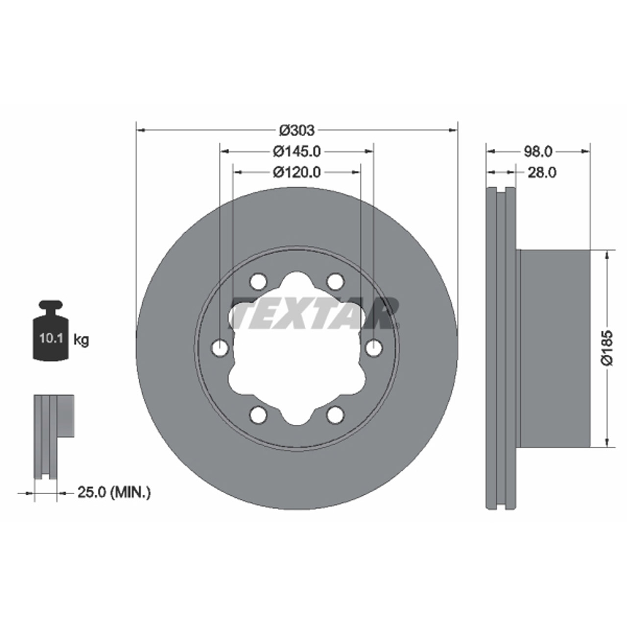 TEXTAR 92295303 Bremsscheiben Satz VW Crafter SX SY SZ Grand California PR-1LB hinten