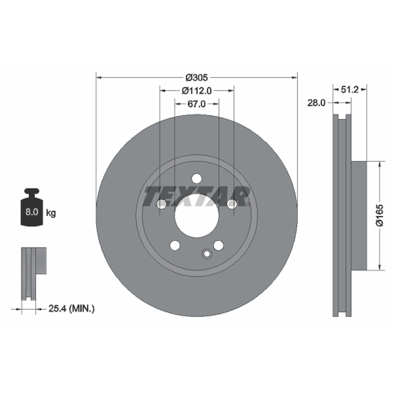 TEXTAR 92296705 Bremsscheiben Satz MERCEDES-BENZ GLA X156 220 4-matic vorne 2464212812