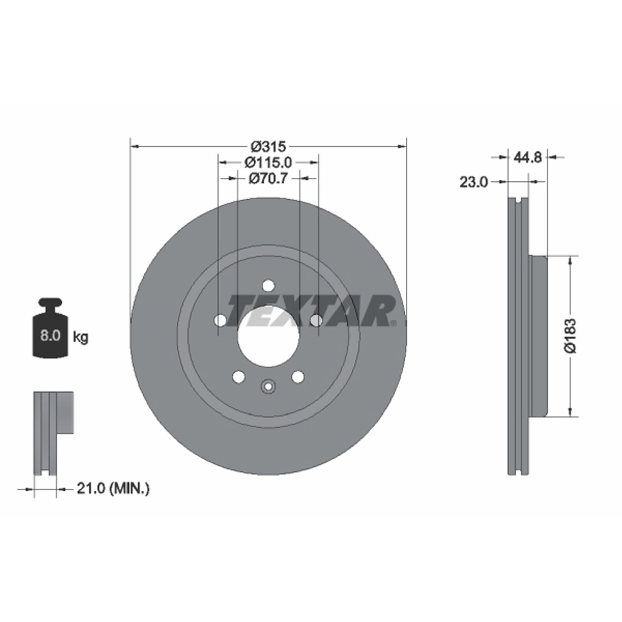 TEXTAR 92305603 Bremsscheiben Satz OPEL Insignia B hinten 13595816