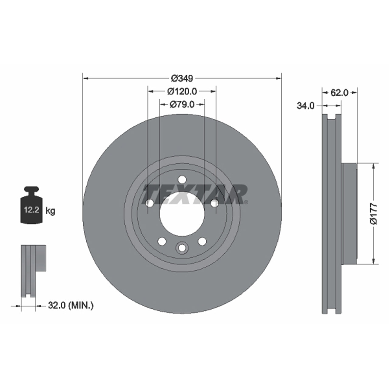 TEXTAR 92307605 Bremsscheiben Satz LAND ROVER Range Rover 4 / Sport 2 18 Zoll vorne