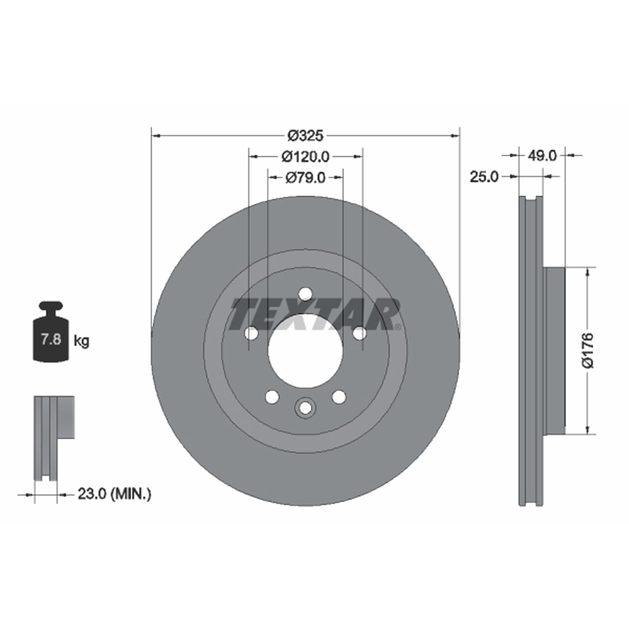 TEXTAR 92307803 Bremsscheiben Satz LAND ROVER Discovery 5 Range Rover 4 18 Zoll hinten