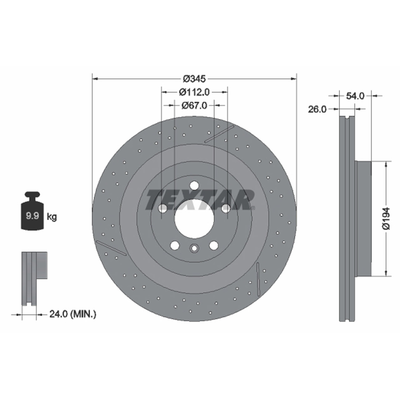 TEXTAR 92307905 Bremsscheiben Satz MERCEDES M- GL GLE GLS W166 X166 C292 hinten 1664230512