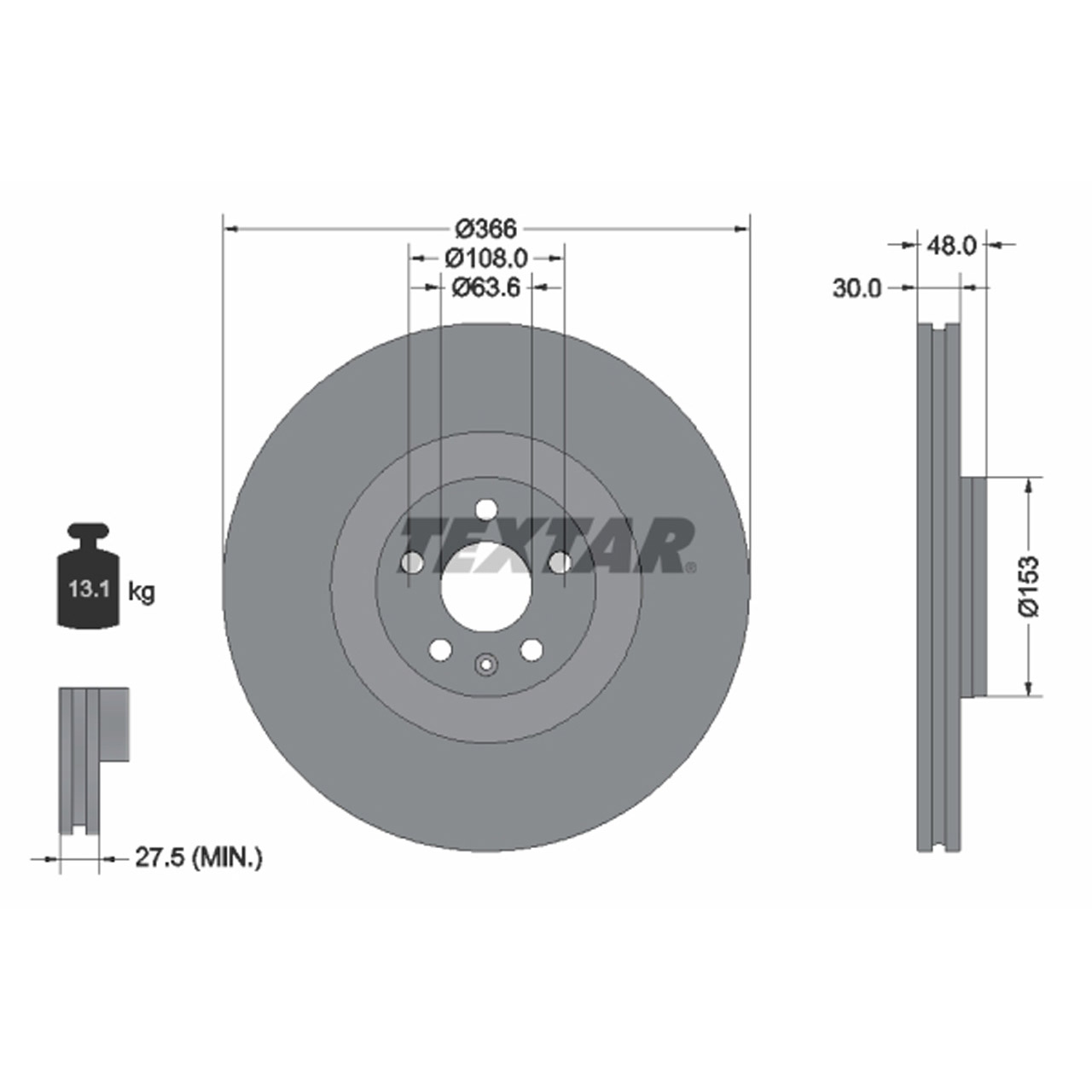 TEXTAR 92308905 Bremsscheiben Satz VOLVO XC60 II (246) XC90 II (256) 19 Zoll vorne