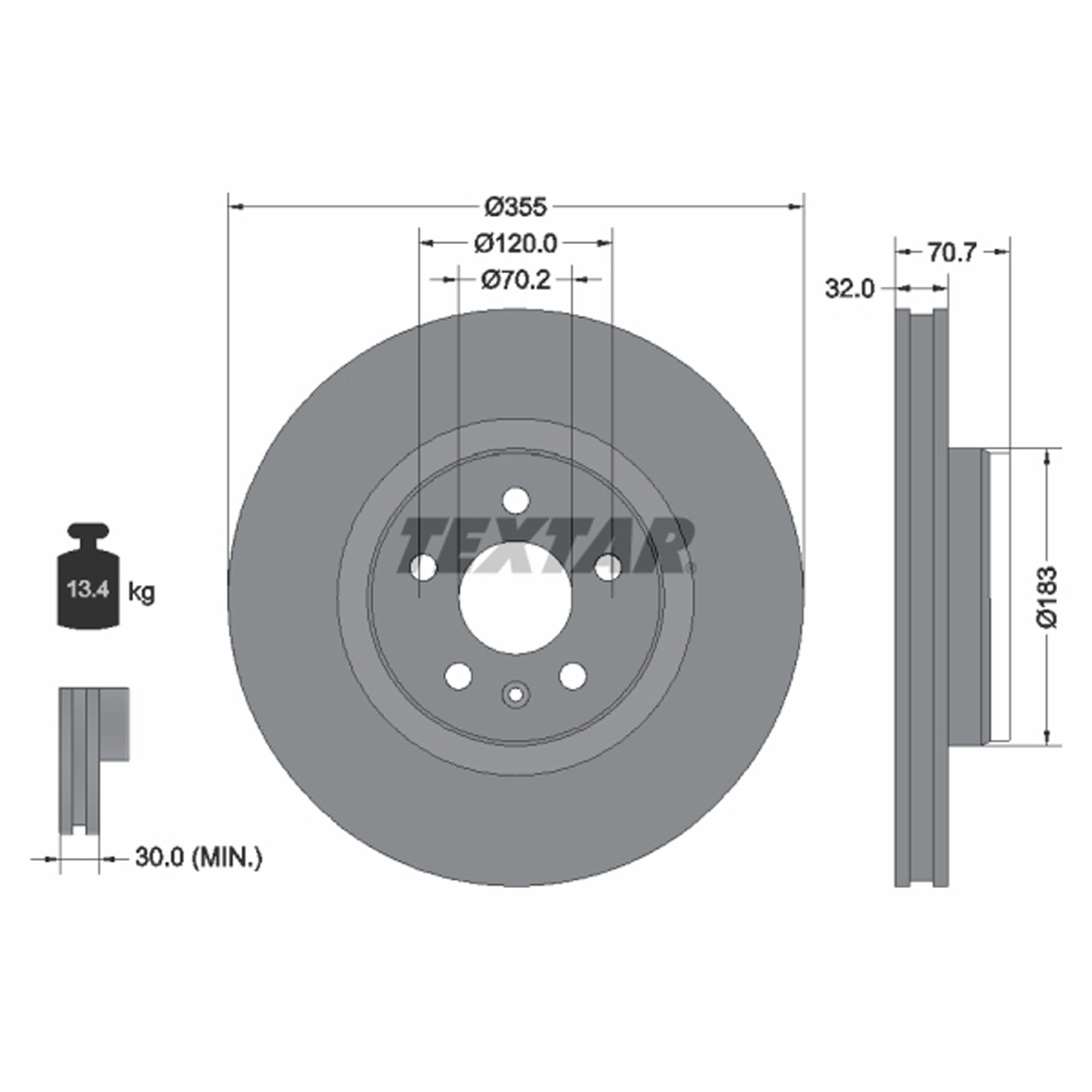 TEXTAR 92313905 Bremsscheiben Satz TESLA Model S (5YJS) X (5YJX) vorne