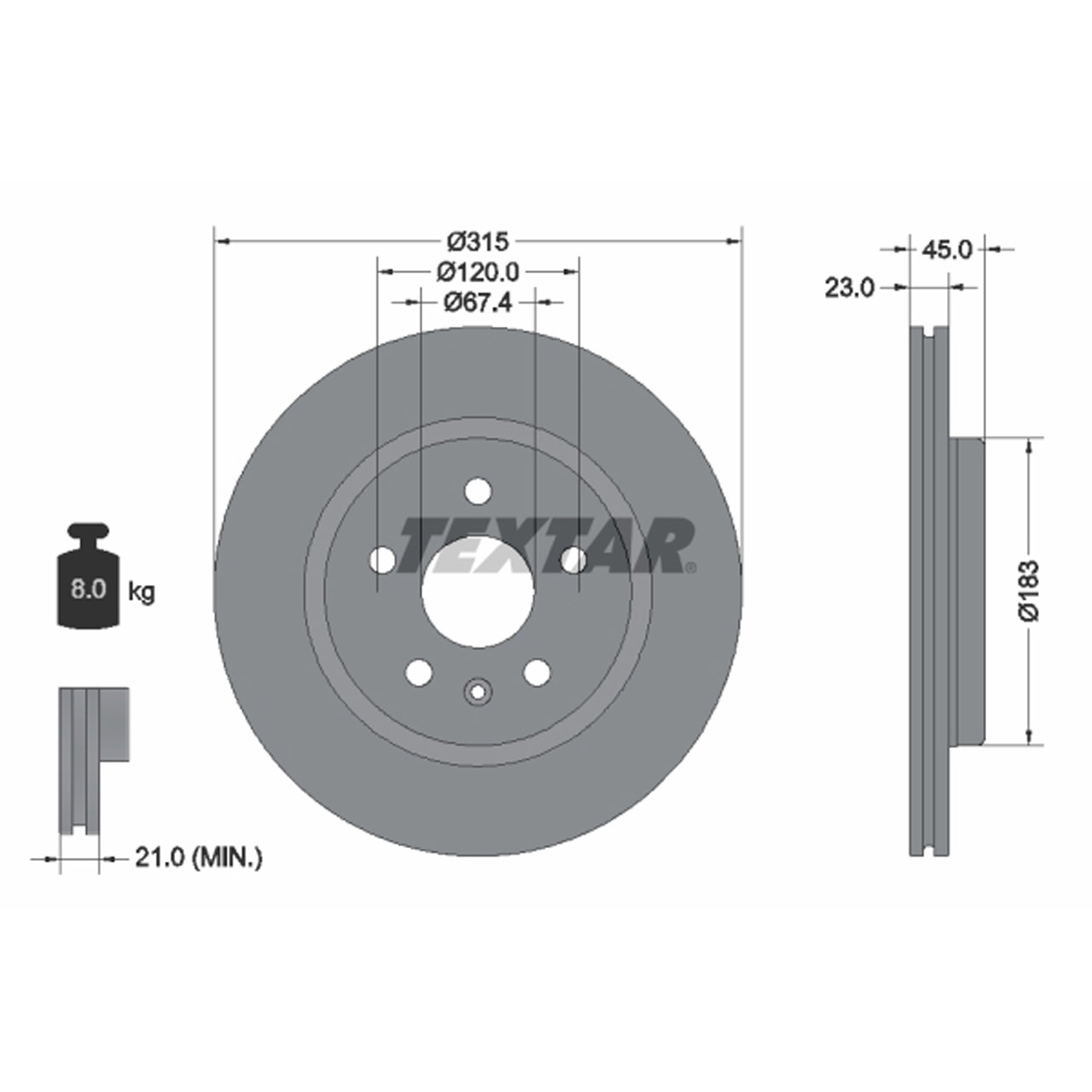 TEXTAR 92315803 Bremsscheiben Satz OPEL Insignia B 2.0 GSi bis Fgst. K1999999 hinten