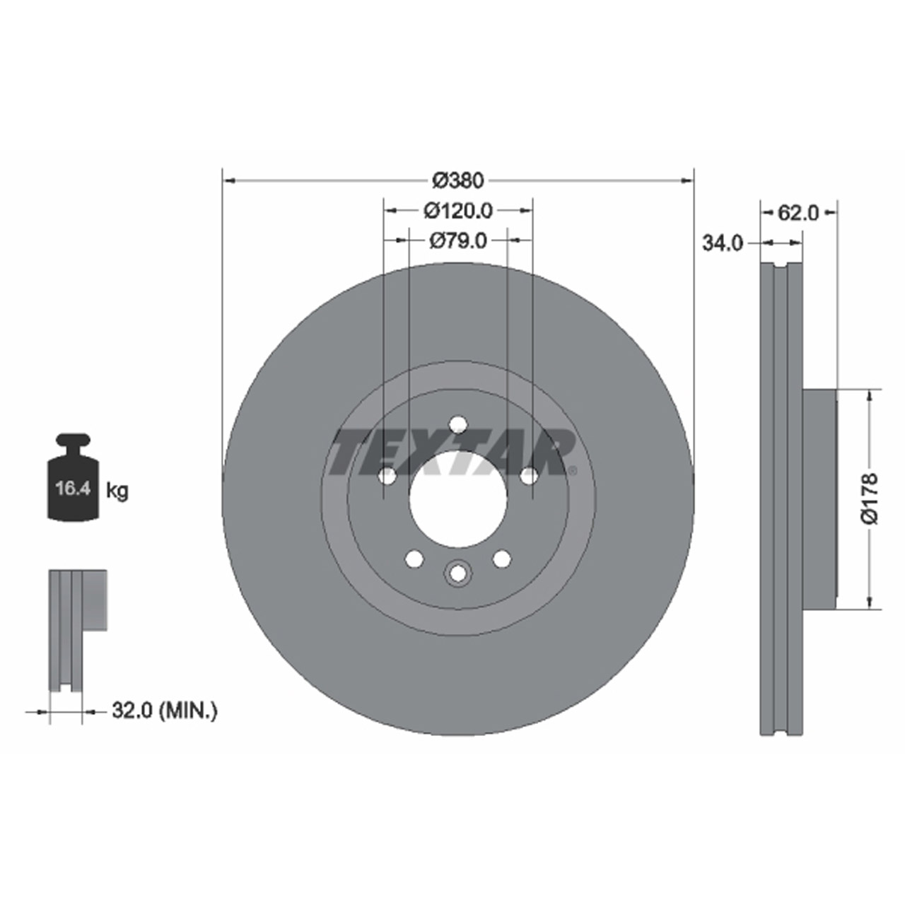 TEXTAR 92316405 Bremsscheiben Satz LAND ROVER Range Rover 4 / Sport 2 20 Zoll vorne