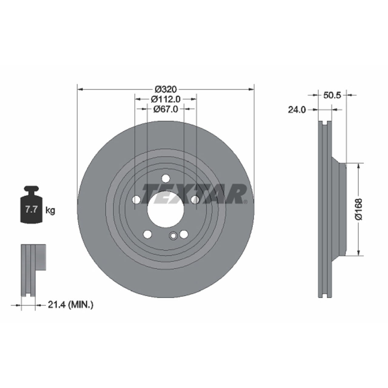 TEXTAR 92317305 Bremsscheiben Satz MERCEDES-BENZ SL R231 ohne Sportpaket hinten 0004231412