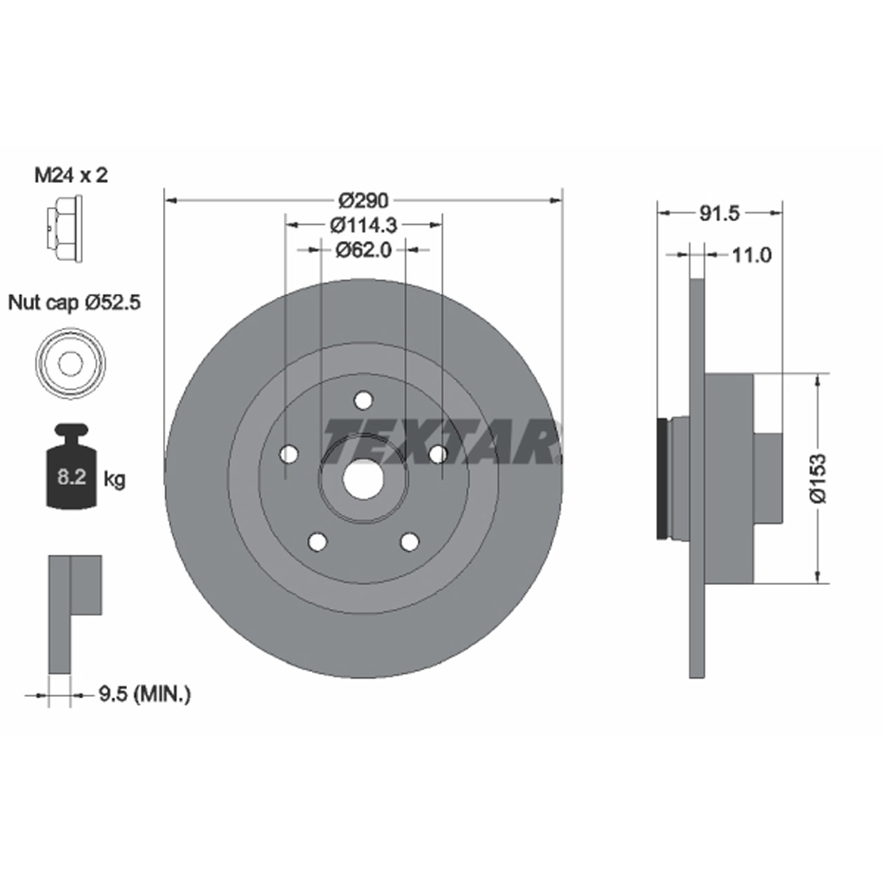 TEXTAR 92317603 Bremsscheiben + Radlager Satz RENAULT Espace 5 (JR_) hinten 432027306R