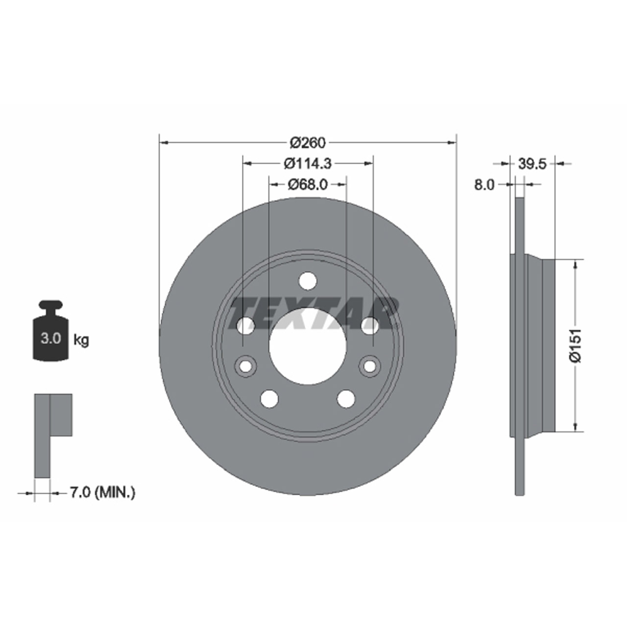 TEXTAR 92327203 Bremsscheiben Satz RENAULT Zoe (BFM_) 136 PS hinten 440A09572R