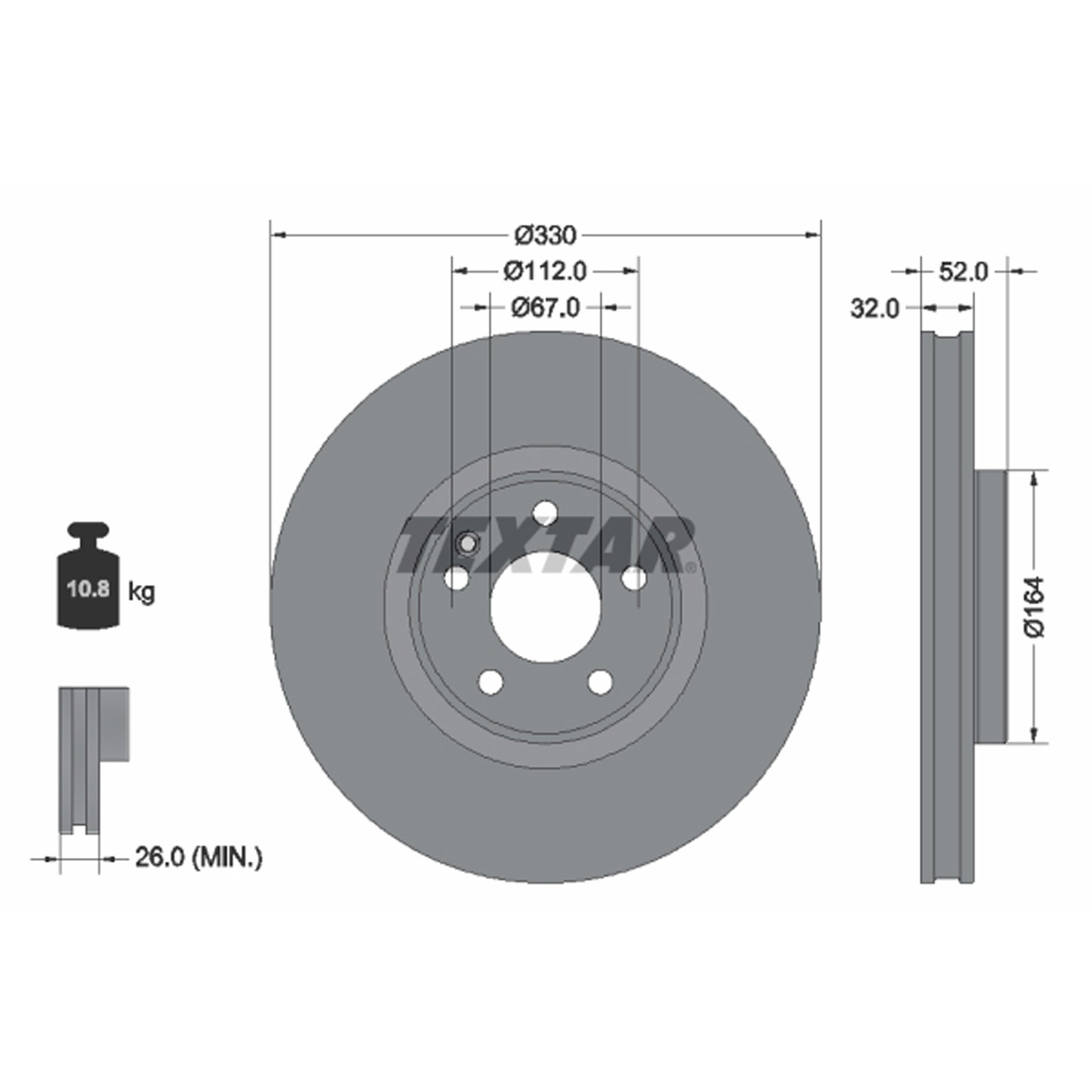 TEXTAR 92334903 Bremsscheiben Satz MERCEDES EQV W447 250 300 vorne 4474211900