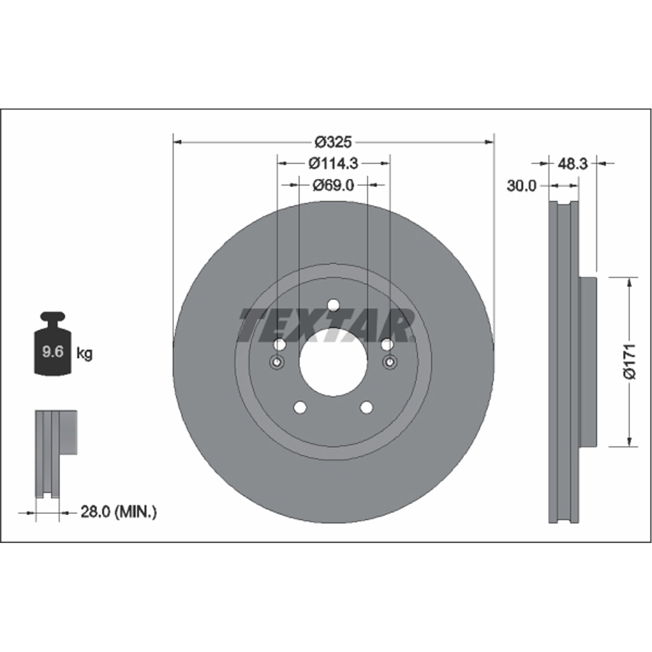 TEXTAR 92337103 Bremsscheiben Satz HYUNDAI Tucson (NX4) KIA Sportage 5 (NQ5) vorne