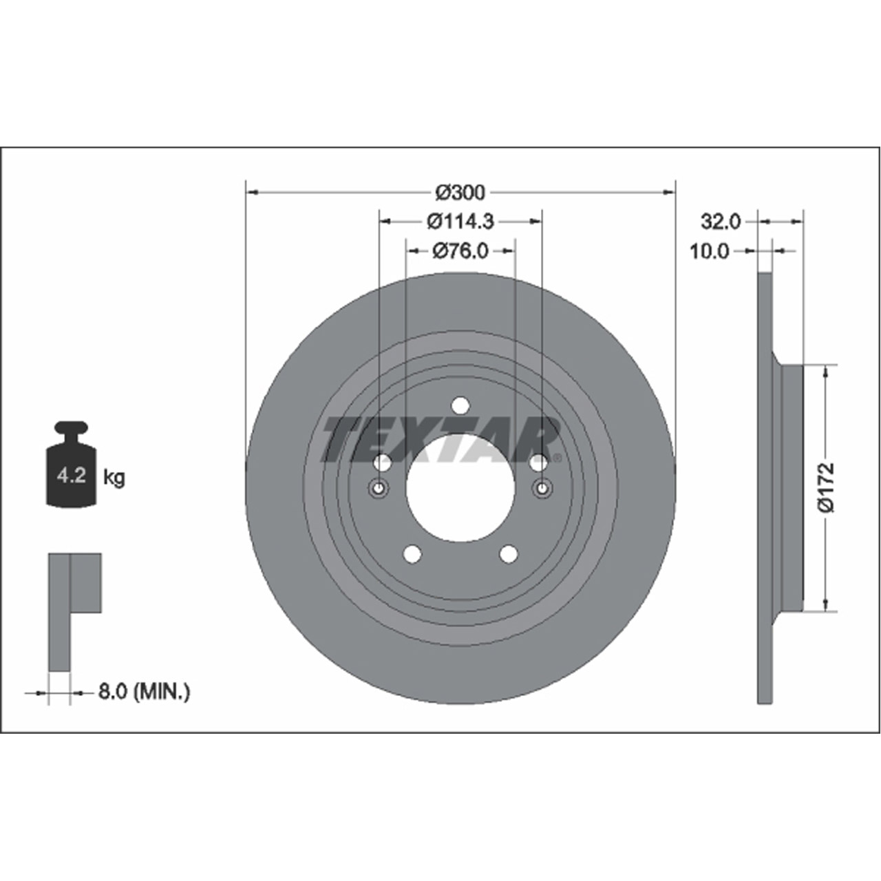 TEXTAR 92337203 Bremsscheiben Satz HYUNDAI Tucson (NX4) KIA Sportage 5 16 Zoll hinten