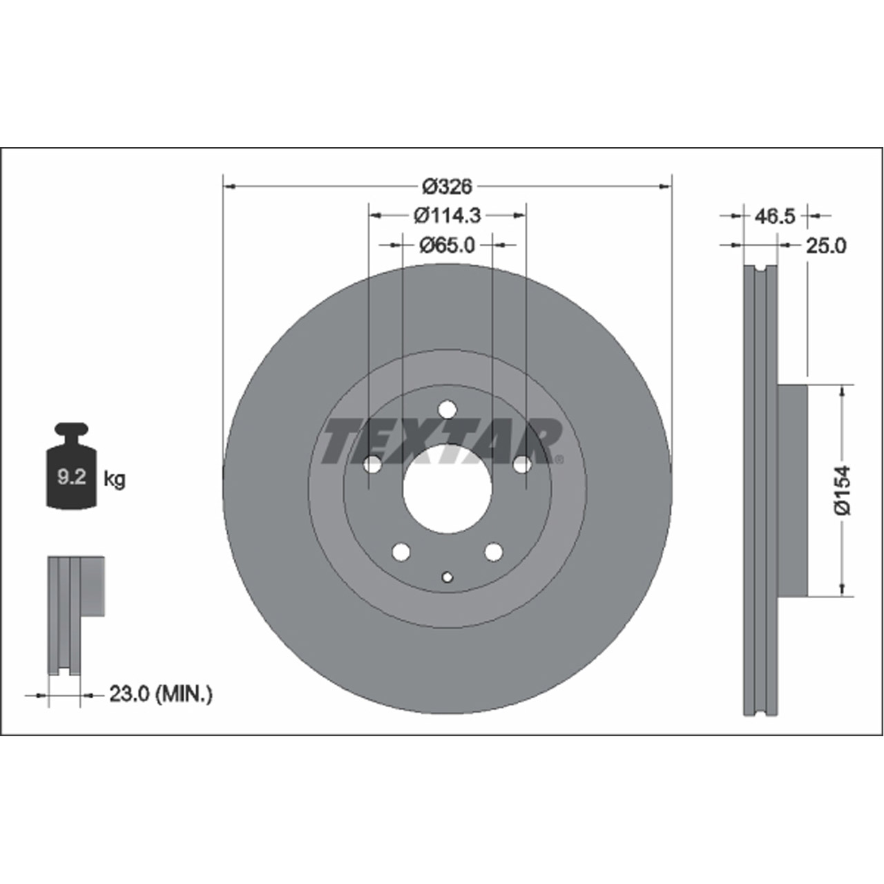 TEXTAR 92337603 Bremsscheiben Satz MAZDA MX-30 (DR) e-SKYACTIV 145 PS vorne DN4J33251