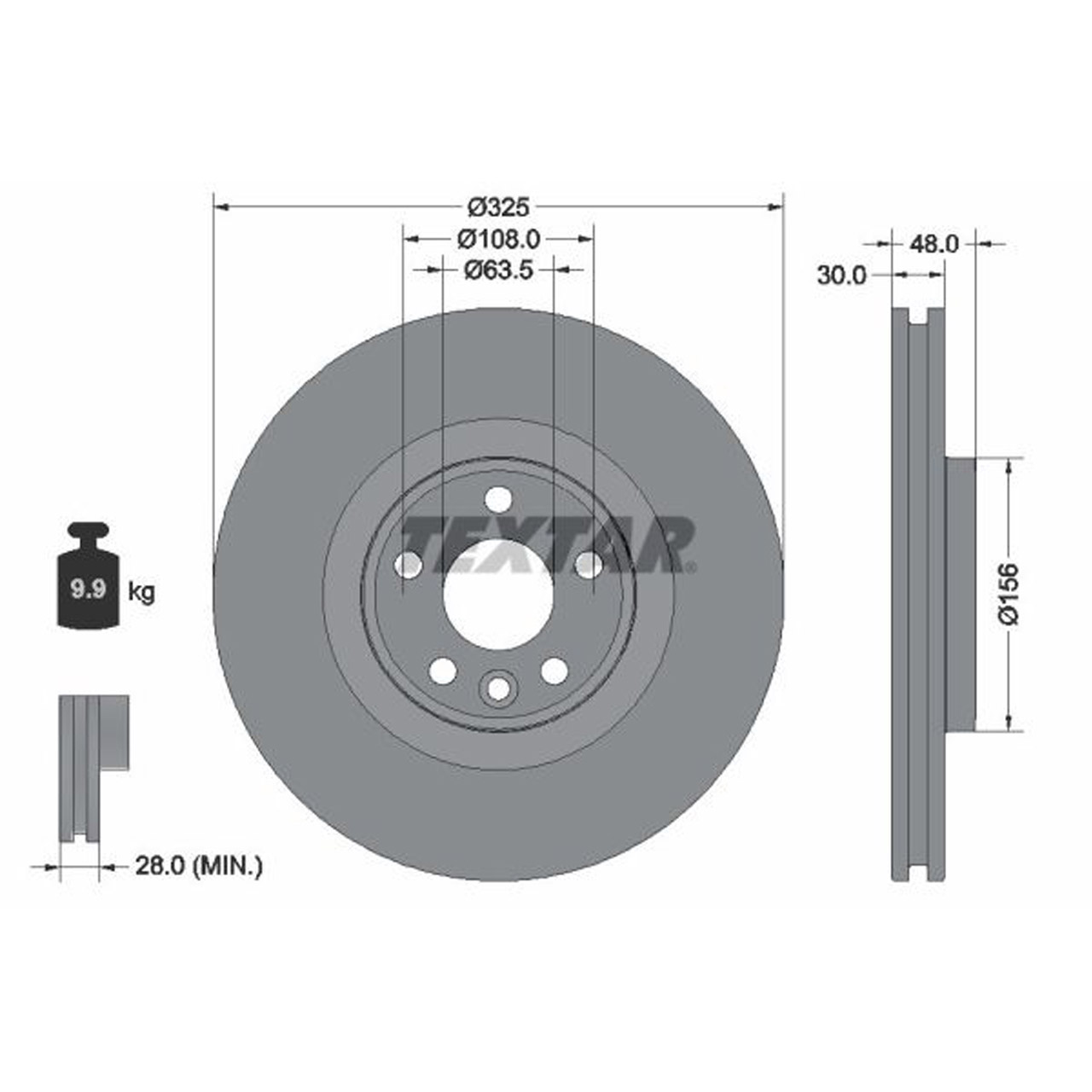 TEXTAR 92348805 Bremsscheiben Satz LAND ROVER Range Rover Velar (L560) 17 Zoll vorne