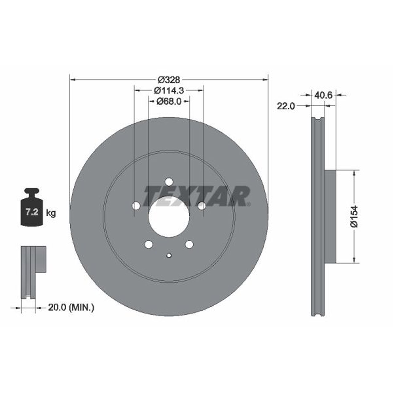 TEXTAR 92349003 Bremsscheiben Satz MAZDA CX-60 (KH_) e-SKYACTIV / -D hinten K20F26251