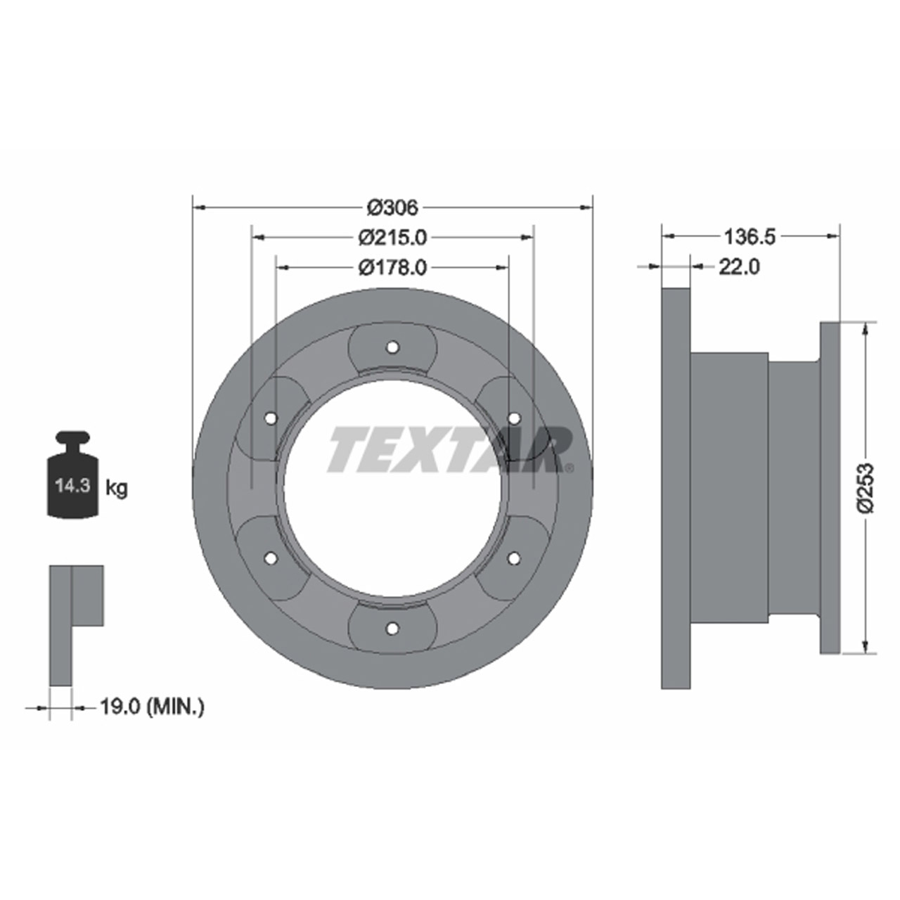 TEXTAR 93127300 Bremsscheiben Satz IVECO Daily 3 65 C 15 11.2001-04.2006 hinten