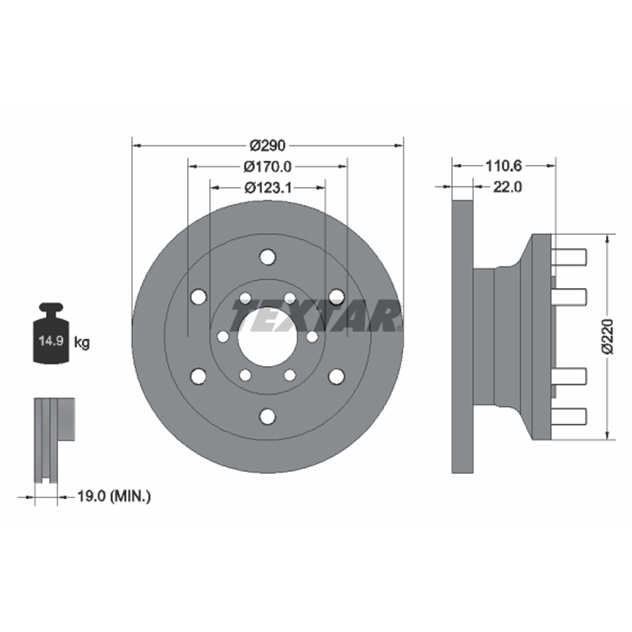 TEXTAR 93175400 Bremsscheiben Satz IVECO Daily 3 ab 06.2004 vorne