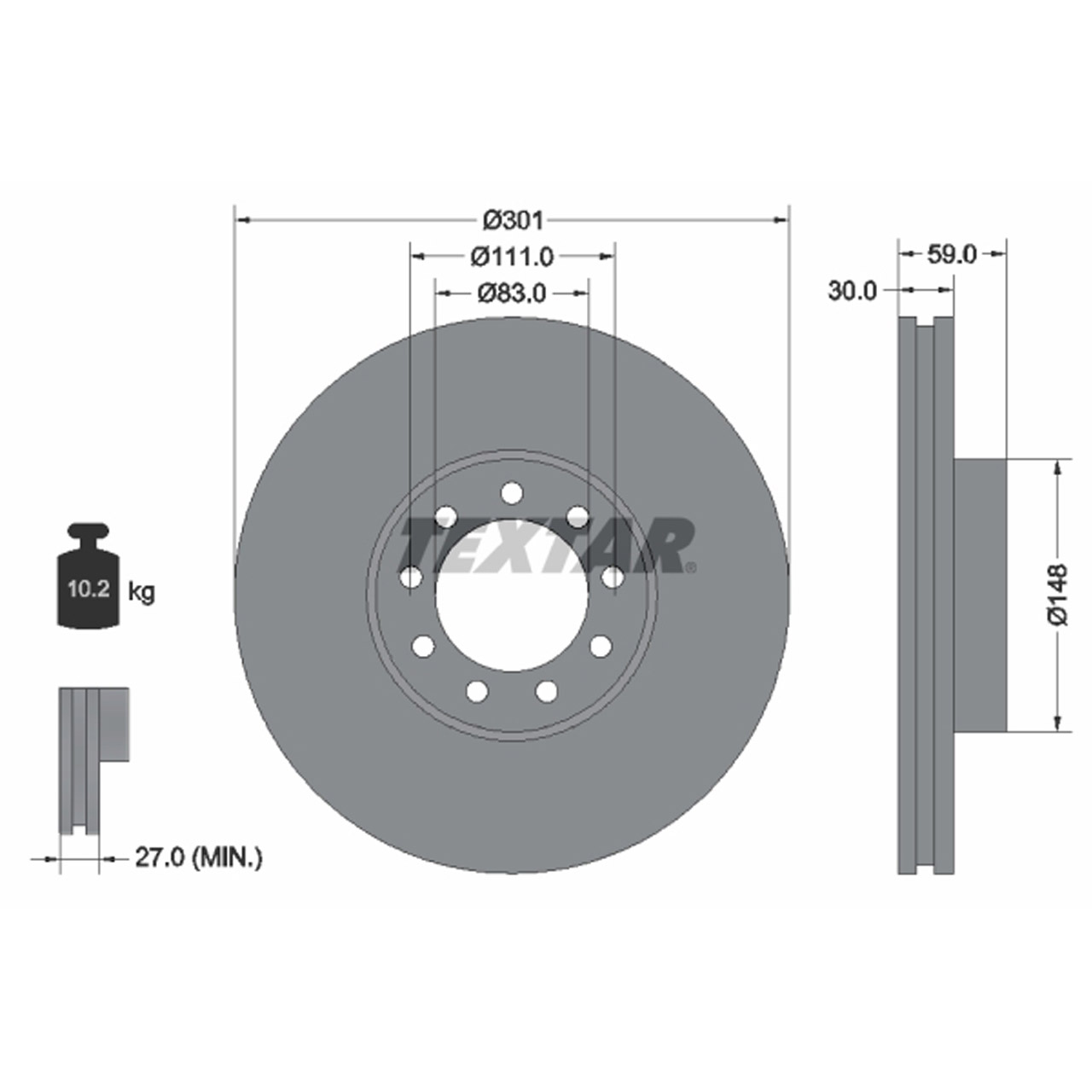 TEXTAR 93177603 Bremsscheiben Satz IVECO Daily 4 6 vorne