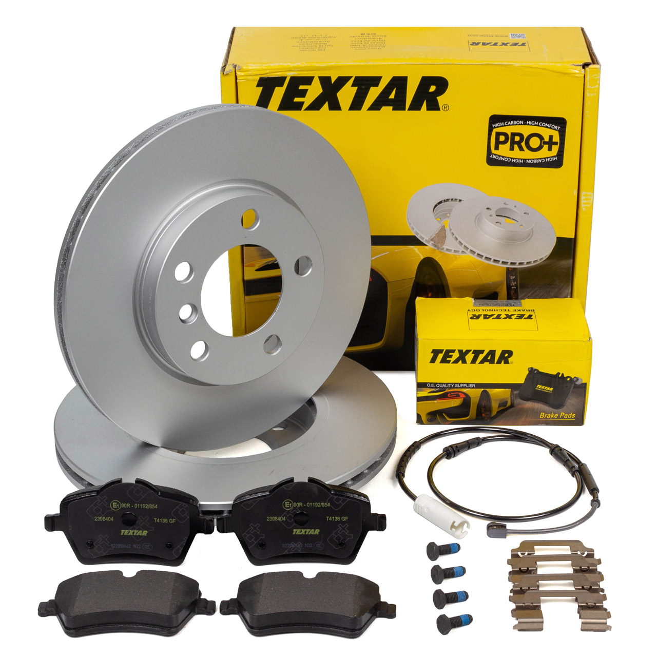 TEXTAR Bremsscheiben + Beläge + Sensor MINI Countryman R60 Paceman R61 One / Cooper vorne