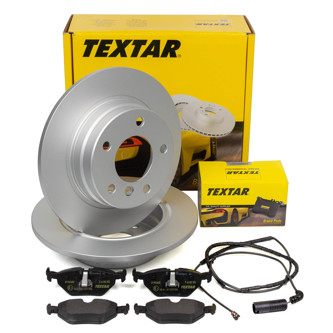 TEXTAR Bremsscheiben + Beläge + Wako BMW 3er E46 316i 318i 105-118 PS hinten