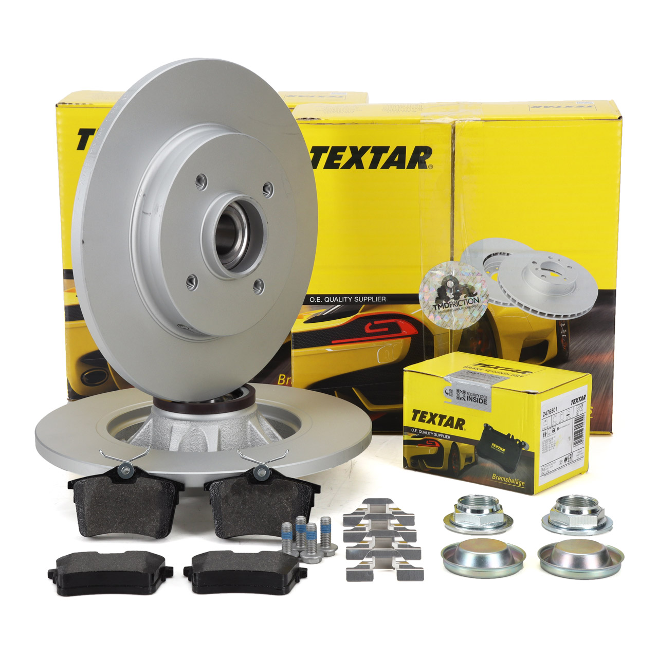 TEXTAR Bremsscheiben + Radlager + Beläge CITROEN Berlingo PEUGEOT 308 I Partner hinten