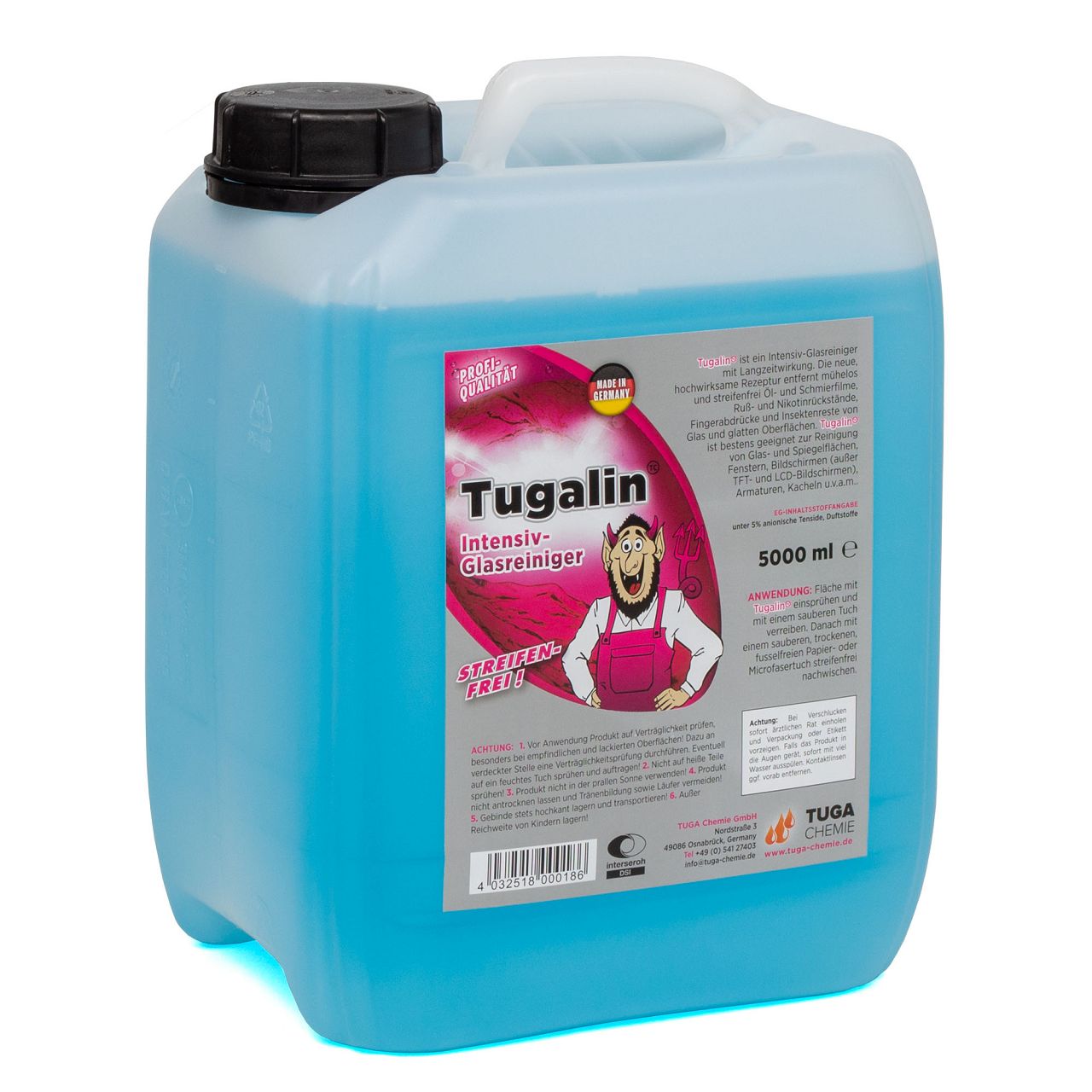 TUGA Tugalin Intensiv-Glasreiniger Scheibenreiniger Langzeitwirkung 5000ml 5L