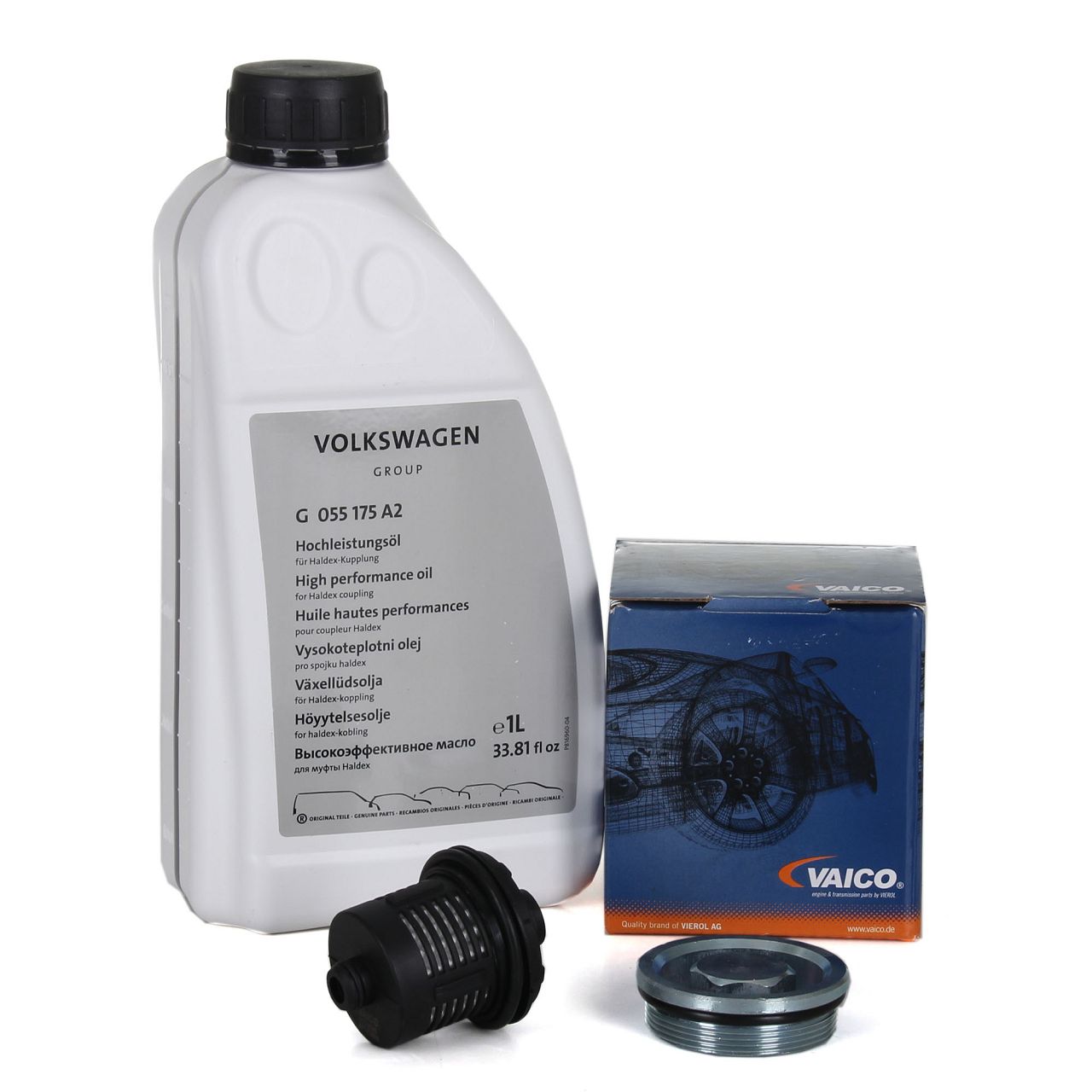 VAICO Getriebefilter + FEBI Hochleistungsöl Haldex-Öl ALLRAD