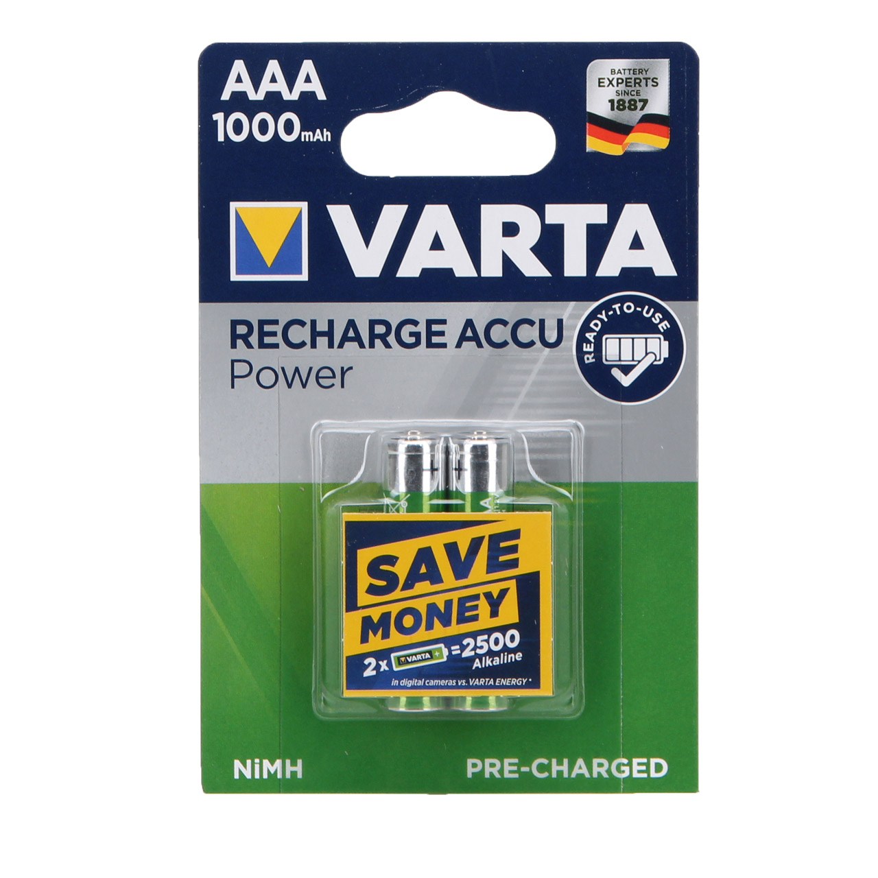 2x VARTA Batterie Akku Ready2Use MICRO AAA 1,2 V HR03 1000mAh