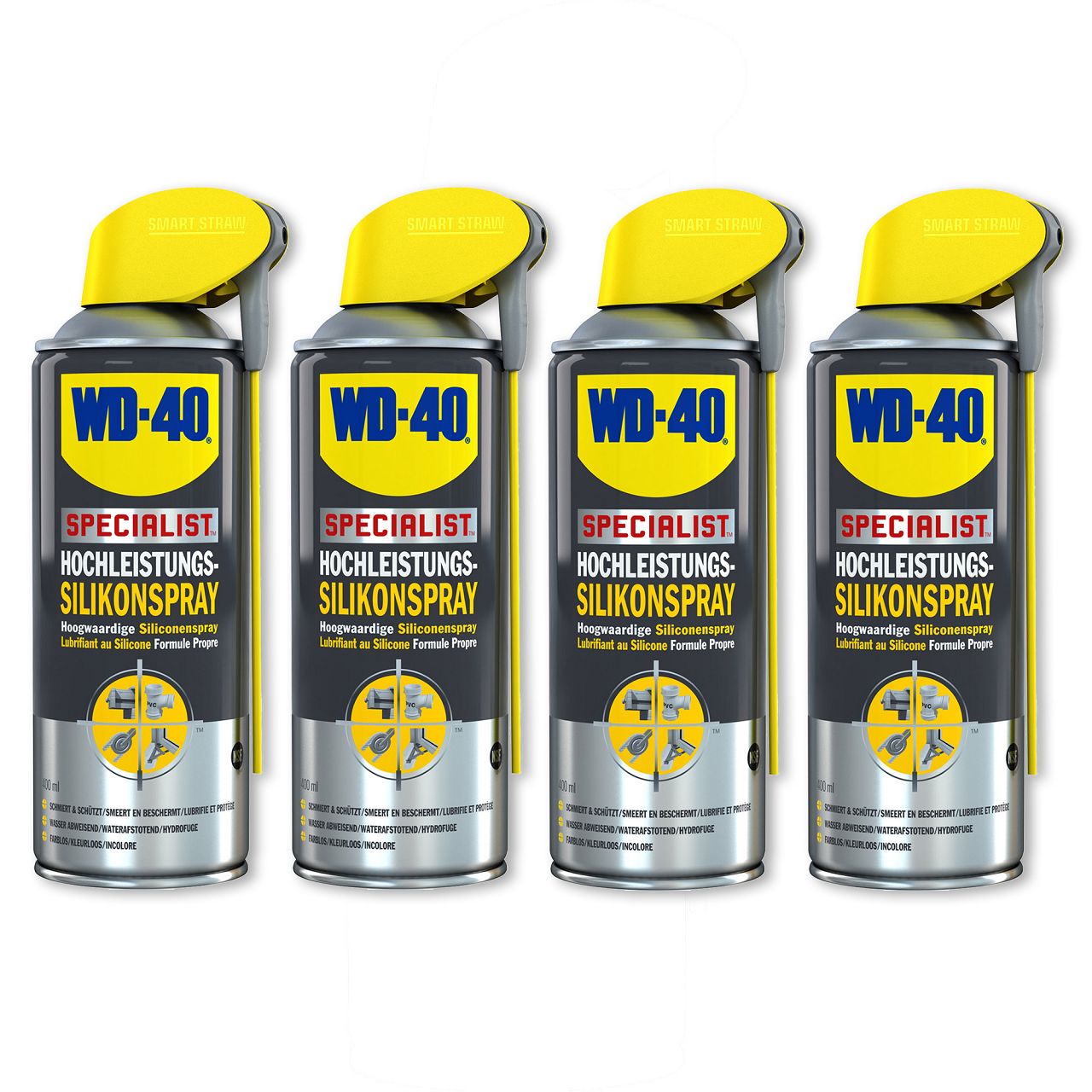 WD-40 SPECIALIST 49377 Silikonspray Hochleistungssilikonspray 4x 400ml