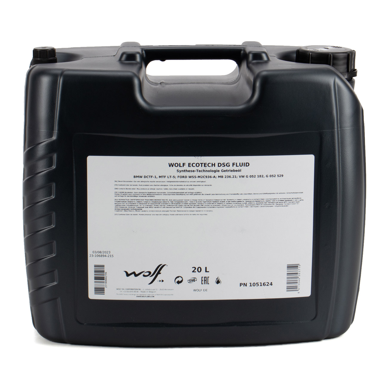 20L 20 Liter WOLF ECOTECH DSG FLUID Automatikgetriebeöl für Doppelkupplungsgetriebe DCT