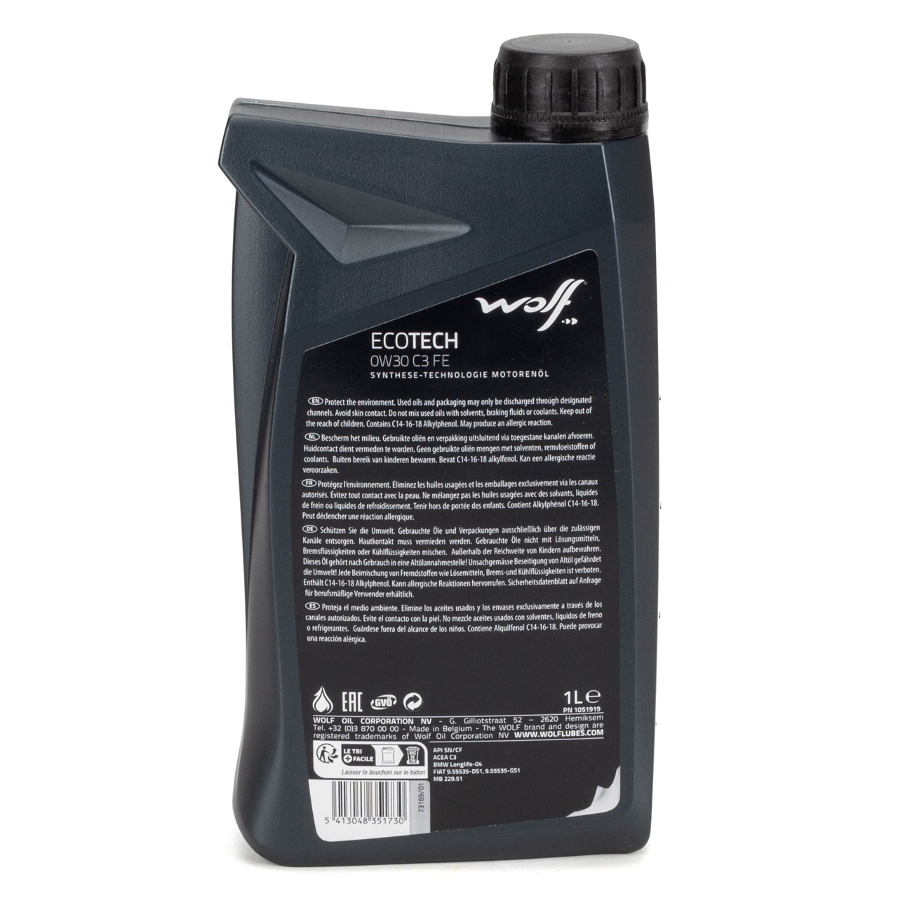 1L 1 Liter WOLF ECOTECH 0W30 C3 FE Motoröl Öl BMW LL-04 MB 229.51 FIAT 9.55535-DS1/GS1