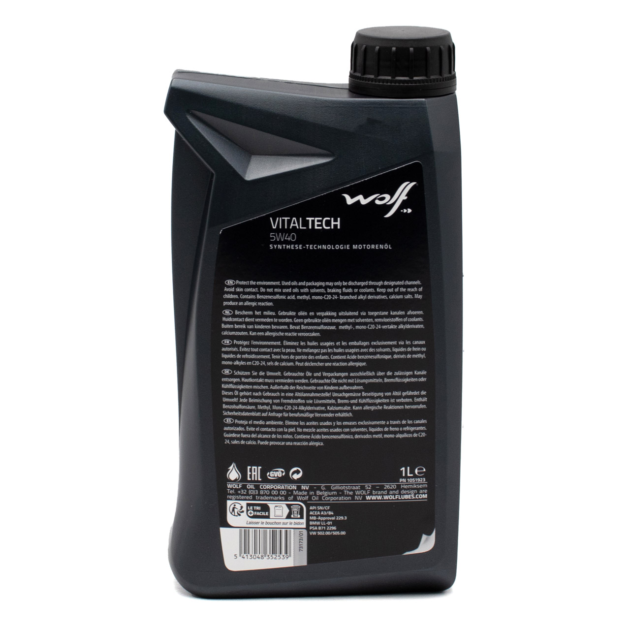 1L 1 Liter WOLF VITALTECH 5W40 Motoröl Öl BMW LL-01 PSA B71 2296 VW 502/505.00