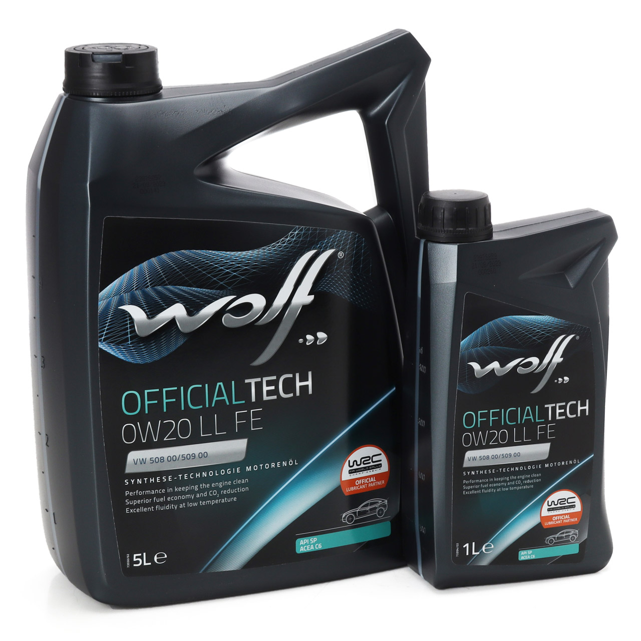 6L 6 Liter WOLF OFFICIALTECH 0W20 LL FE Motoröl Öl VW 508/509.00 FORD WSS-M2C956-A1