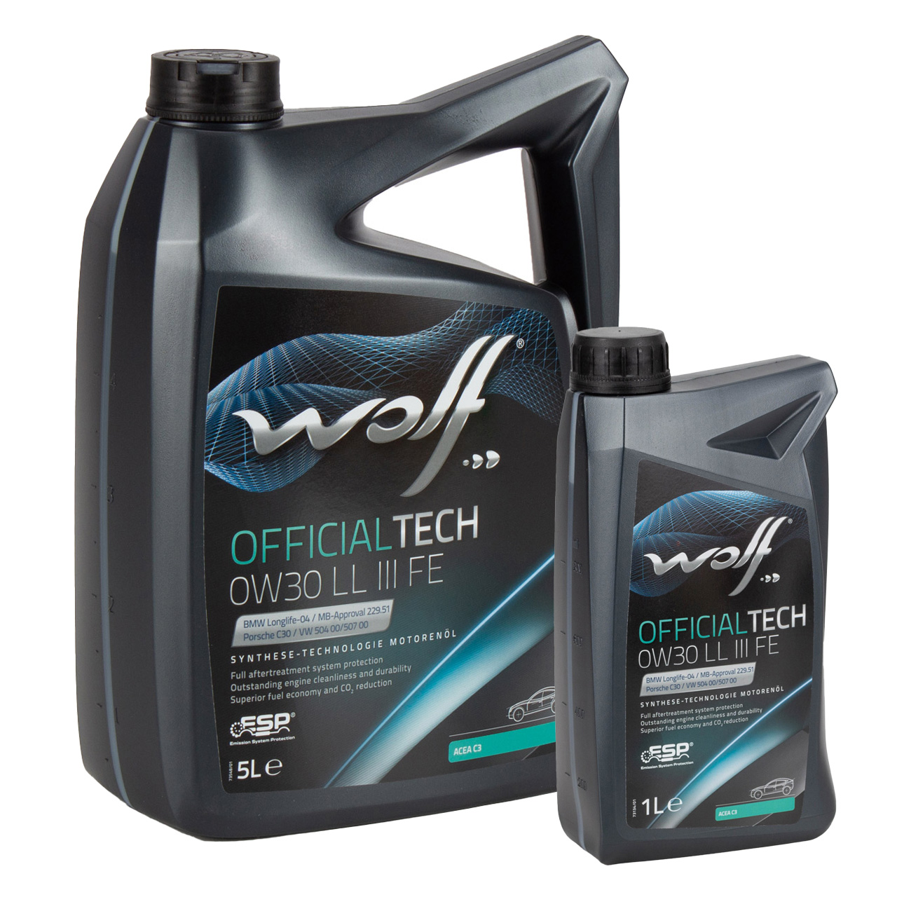 6L 6 Liter WOLF OFFICIALTECH 0W30 LL III FE Motoröl Öl BMW LL-04 MB 229.51 VW 504/507.00