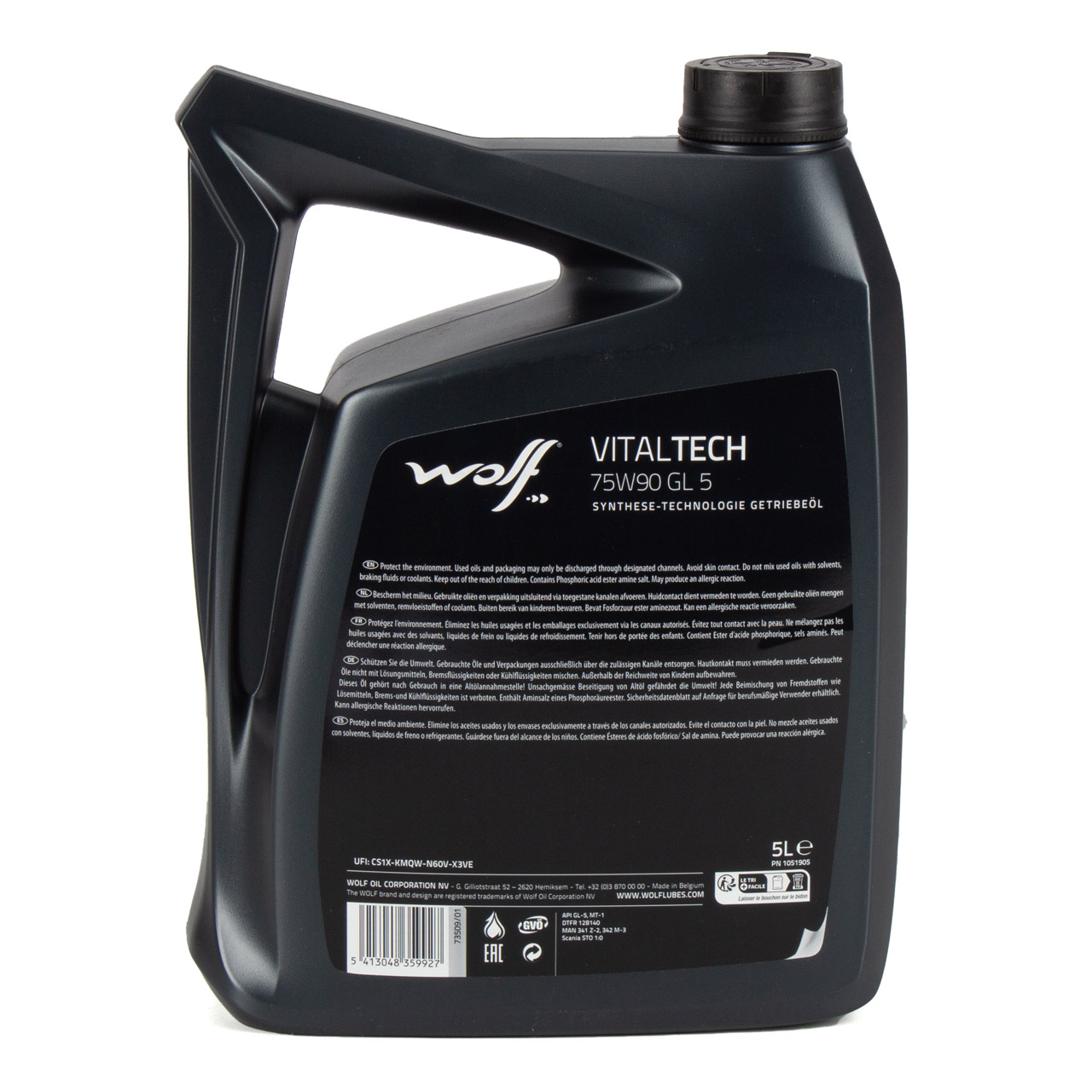 5L 5 Liter WOLF VITALTECH 75W90 GL-5 Getriebeöl Schaltgetriebeöl MT-1 MB 235.8