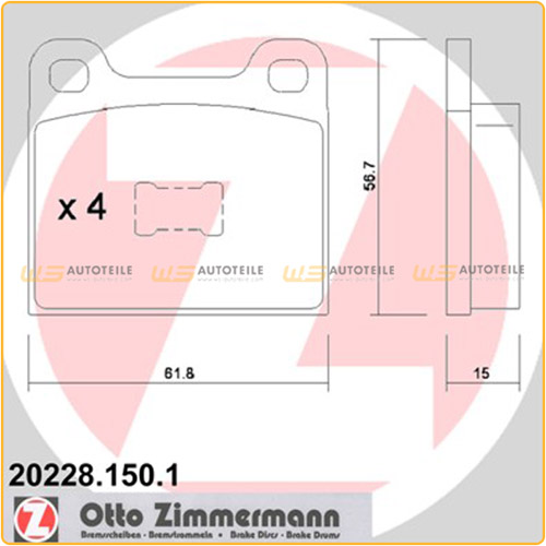 ZIMMERMANN Bremsscheiben + Beläge VW Passat B1 B2 Jetta 1 2 Polo 2 86c vorne