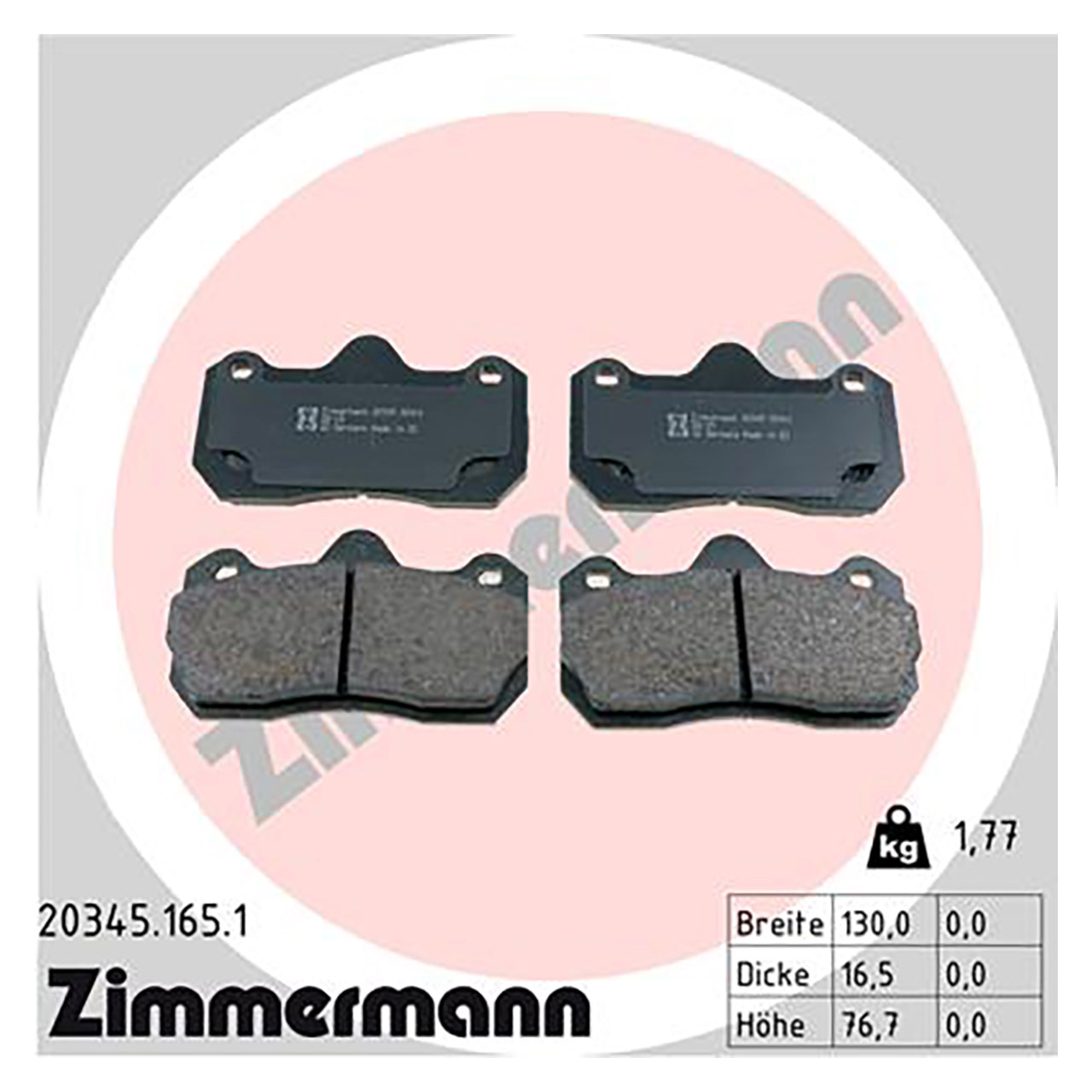 ZIMMERMANN Bremsbeläge SEAT Ibiza 3 4 PR-1LV RENAULT Clio 2 3.0 V6 Sport vorne