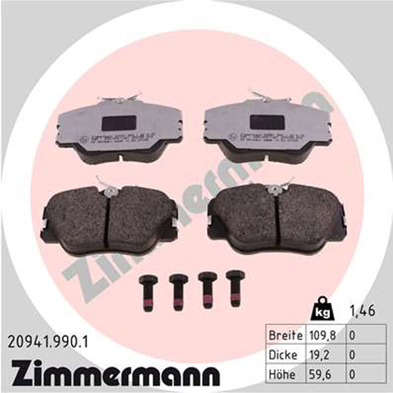 ZIMMERMANN rd:z Bremsbeläge MERCEDES 190 W201 E-Klasse W124 A124 C124 S124 vorne