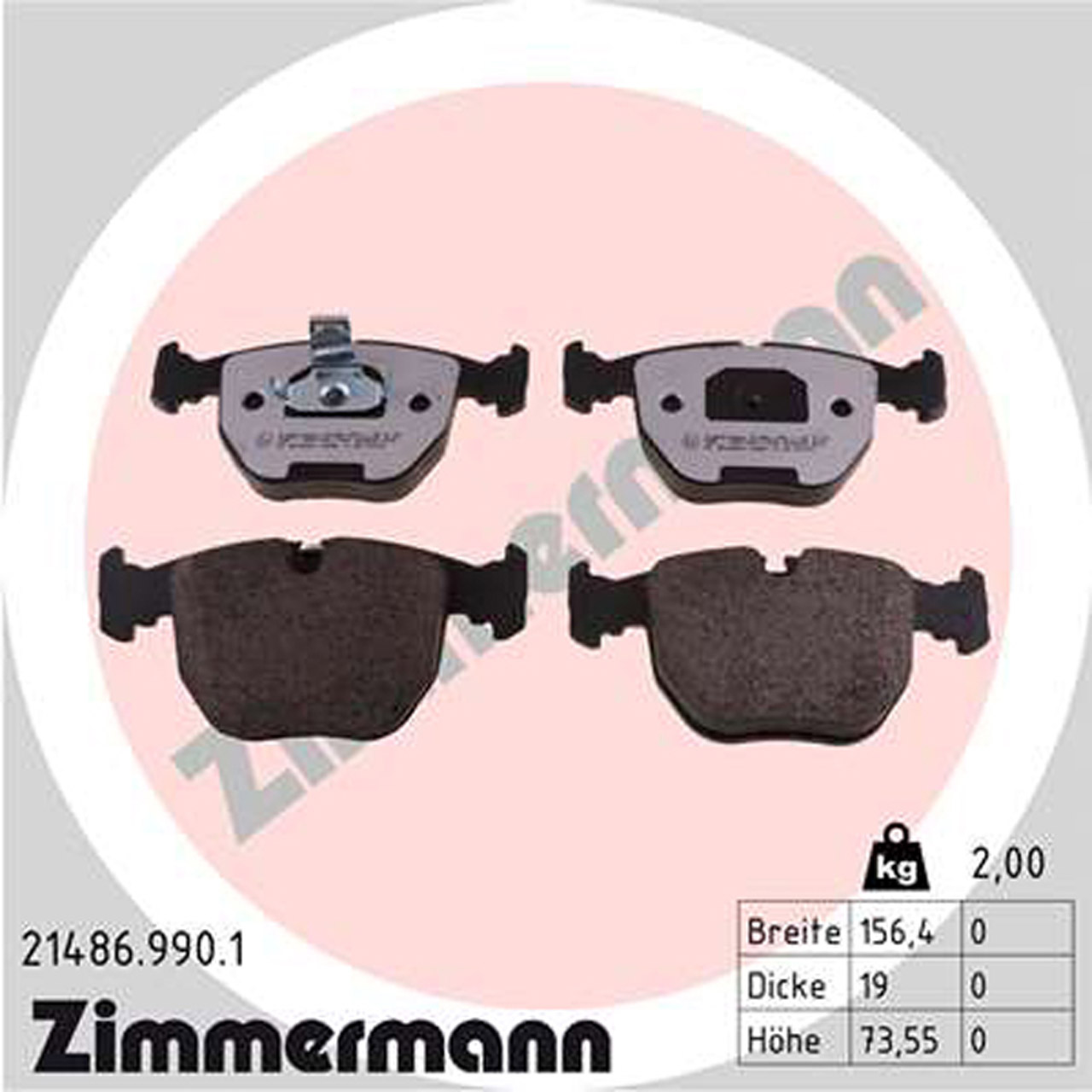 ZIMMERMANN rd:z Bremsbeläge BMW 5er E34 E39 7er E38 X3 E83 X5 E53 vorne