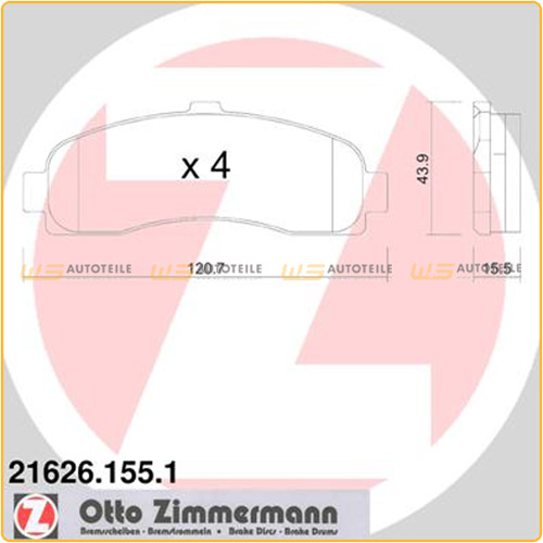 ZIMMERMANN Bremsbeläge Bremsklötze für Nissan Micra II (K11) 1.0-1.4 1.5D vorne