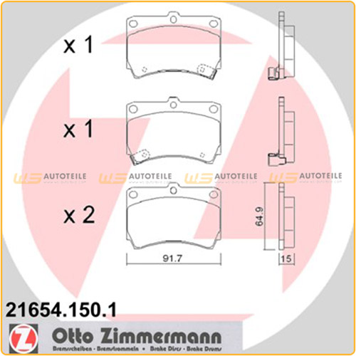 ZIMMERMANN Bremsbeläge Bremsklötze für Kia Rio (DC) Mazda 121 II 323 Demio vorne