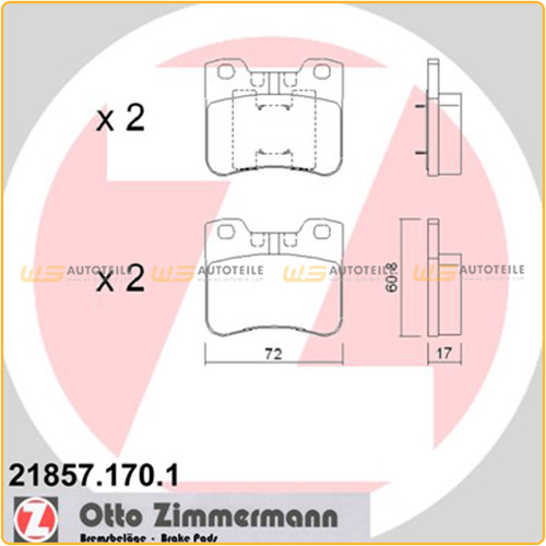 ZIMMERMANN Bremsbeläge Bremsklötze CITROEN Saxo 1.0-1.6 1.5D PEUGEOT 106 2 1.0-1.1i vorne